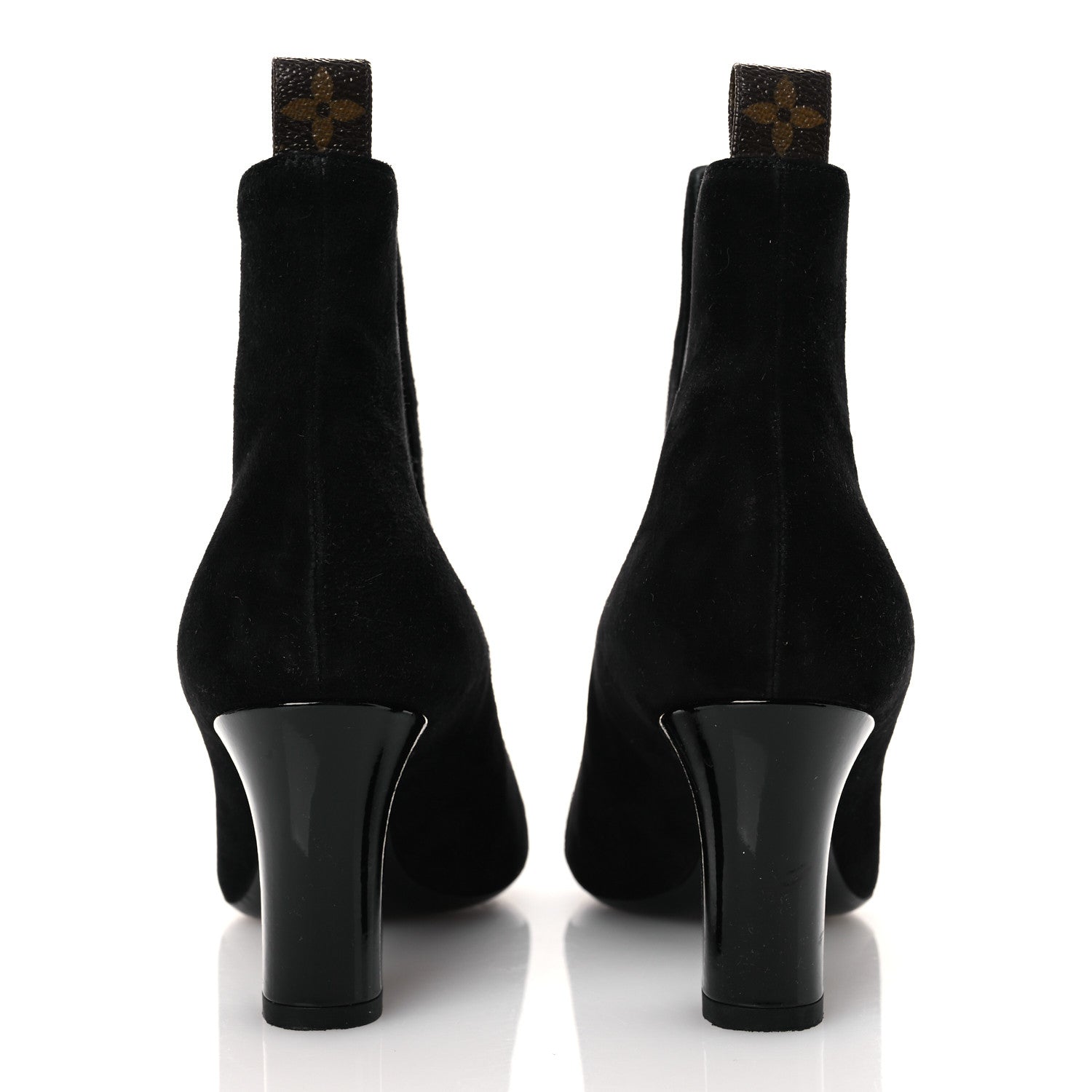 Suede Monogram Uniformes Cap Toe Chelsea 75mm Ankle Boots 37.5 Black
