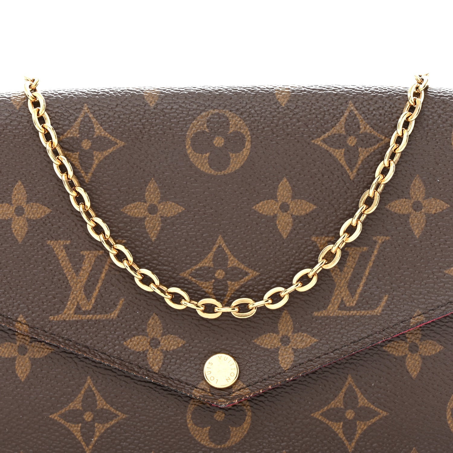 Monogram Pochette Felicie Chain Wallet Fuchsia