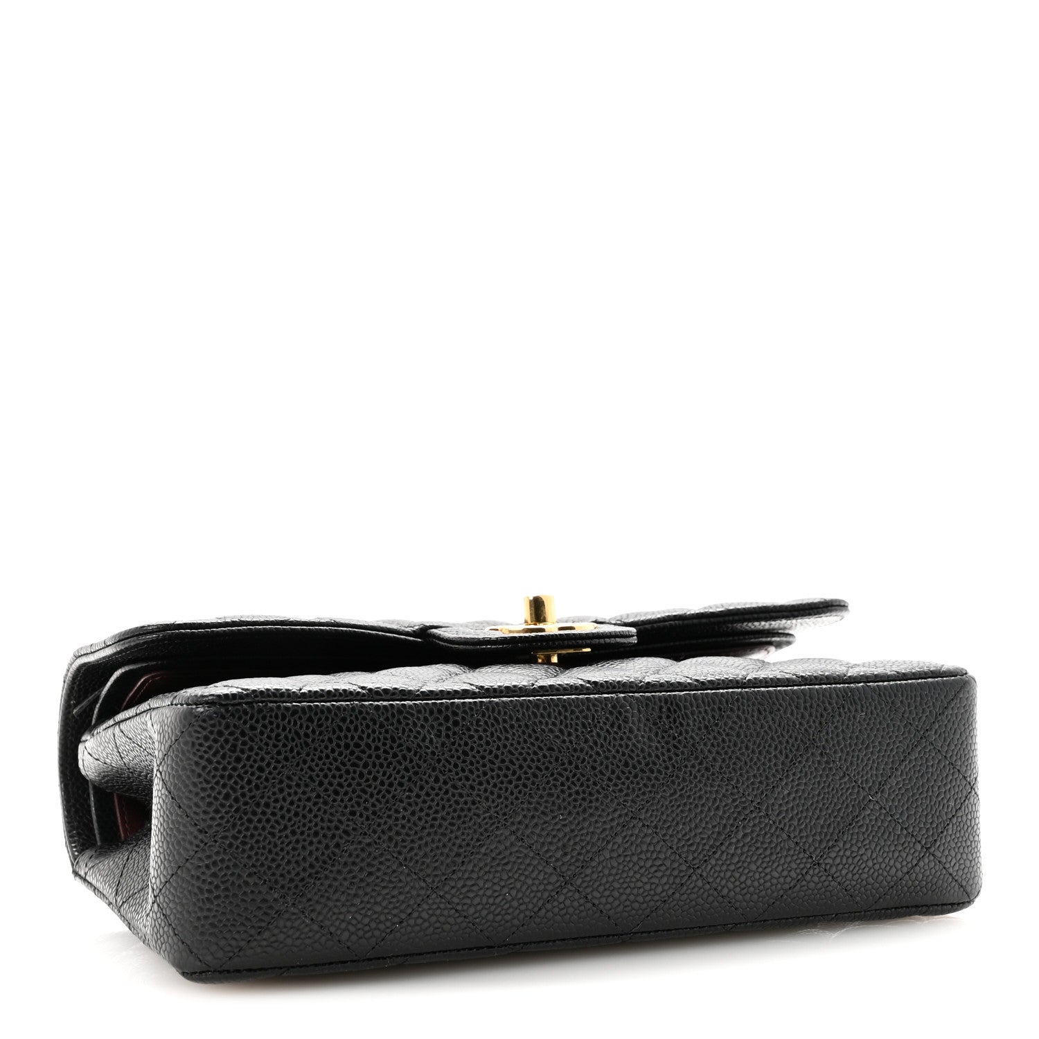 Caviar Quilted Small Double Flap Black