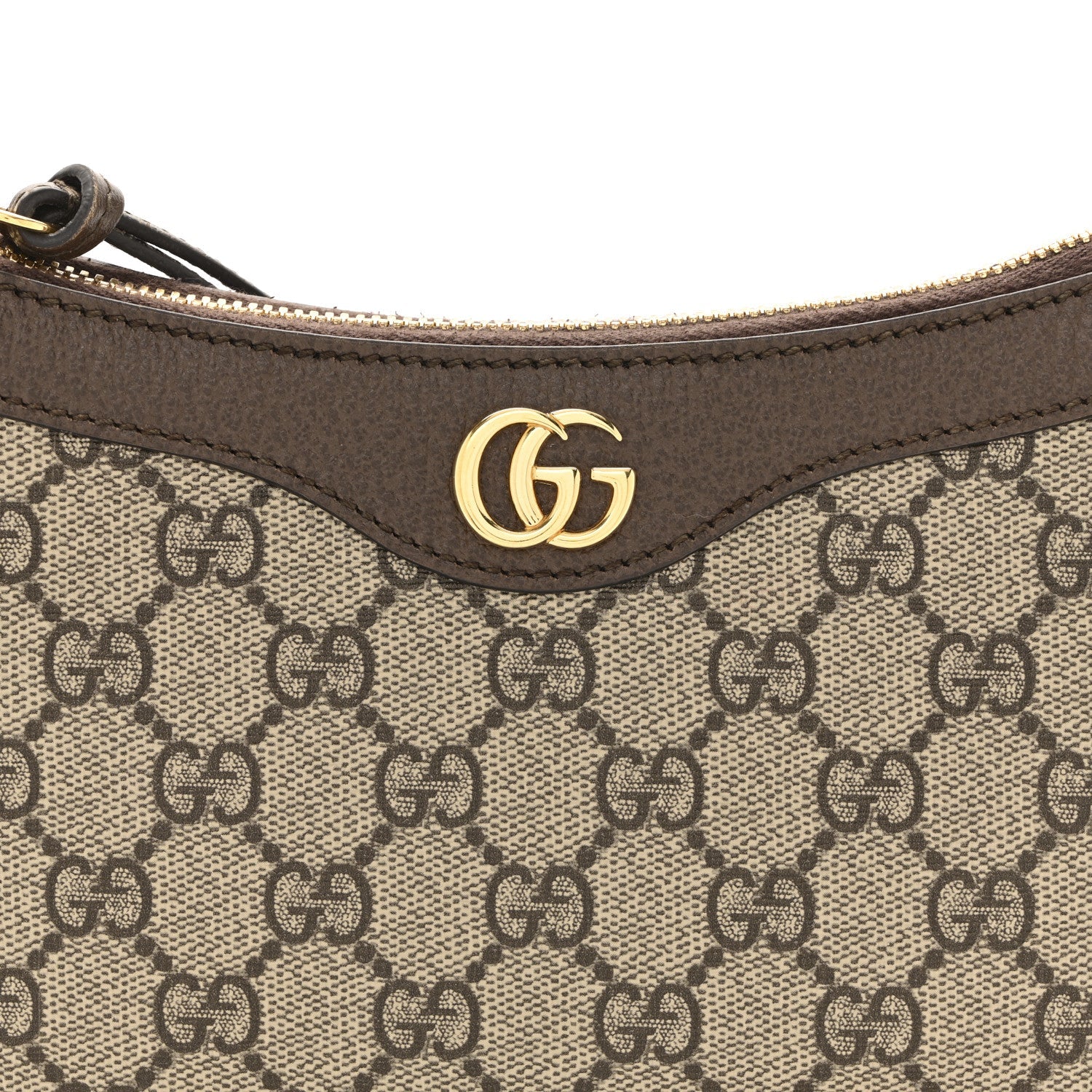 GG Supreme Monogram Textured Dollar Calfskin Small Ophidia Hobo Beige Ebony New Acero