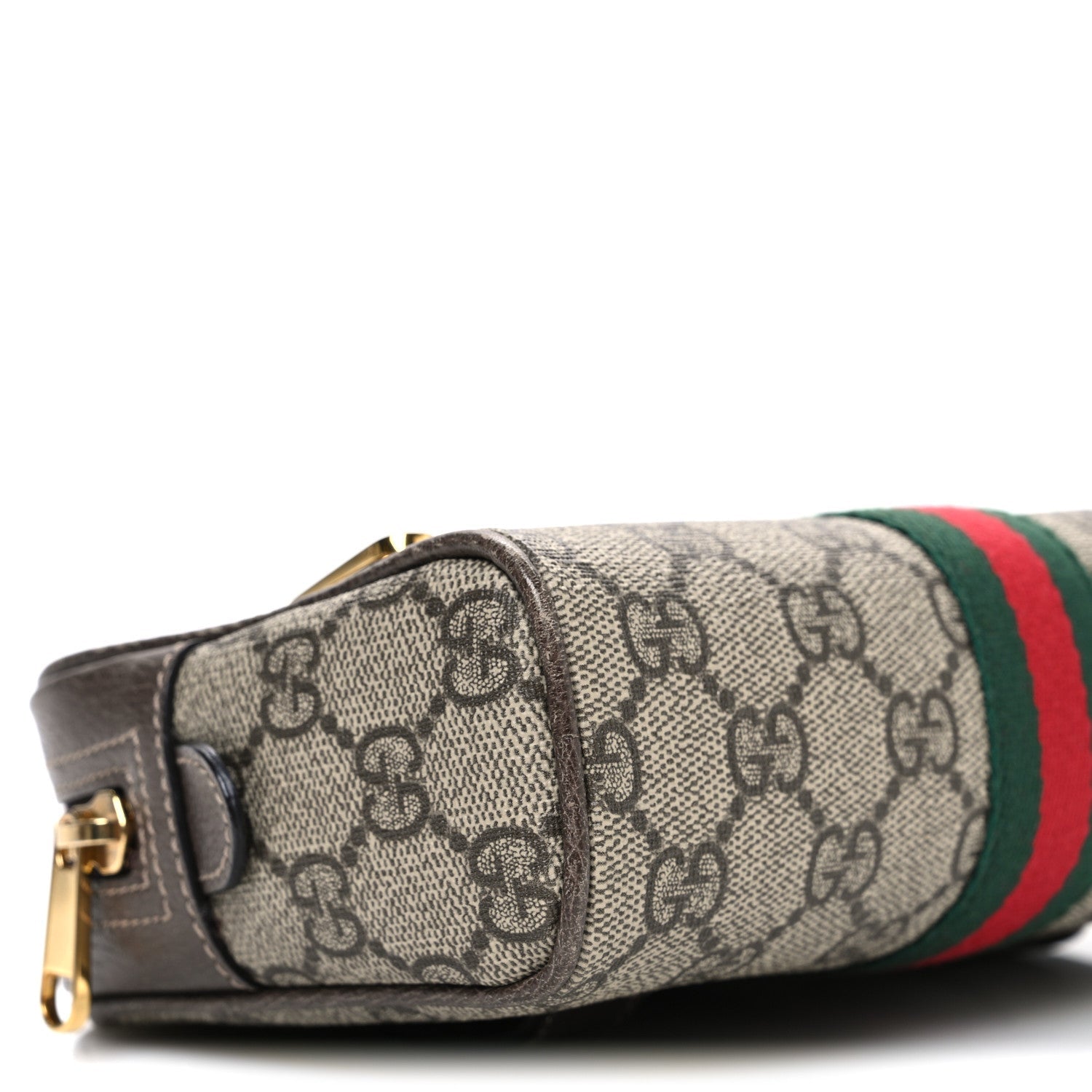 GG Supreme Monogram Web Small Ophidia Belt Bag 85 34 Dark Brown