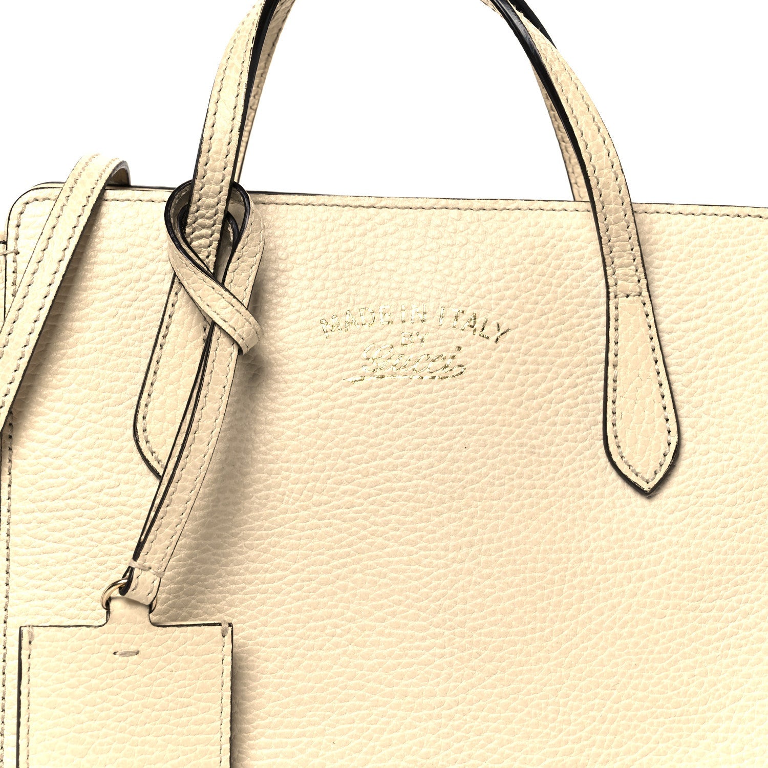 Dollar Calfskin Mini Swing Top Handle Bag Mystic White