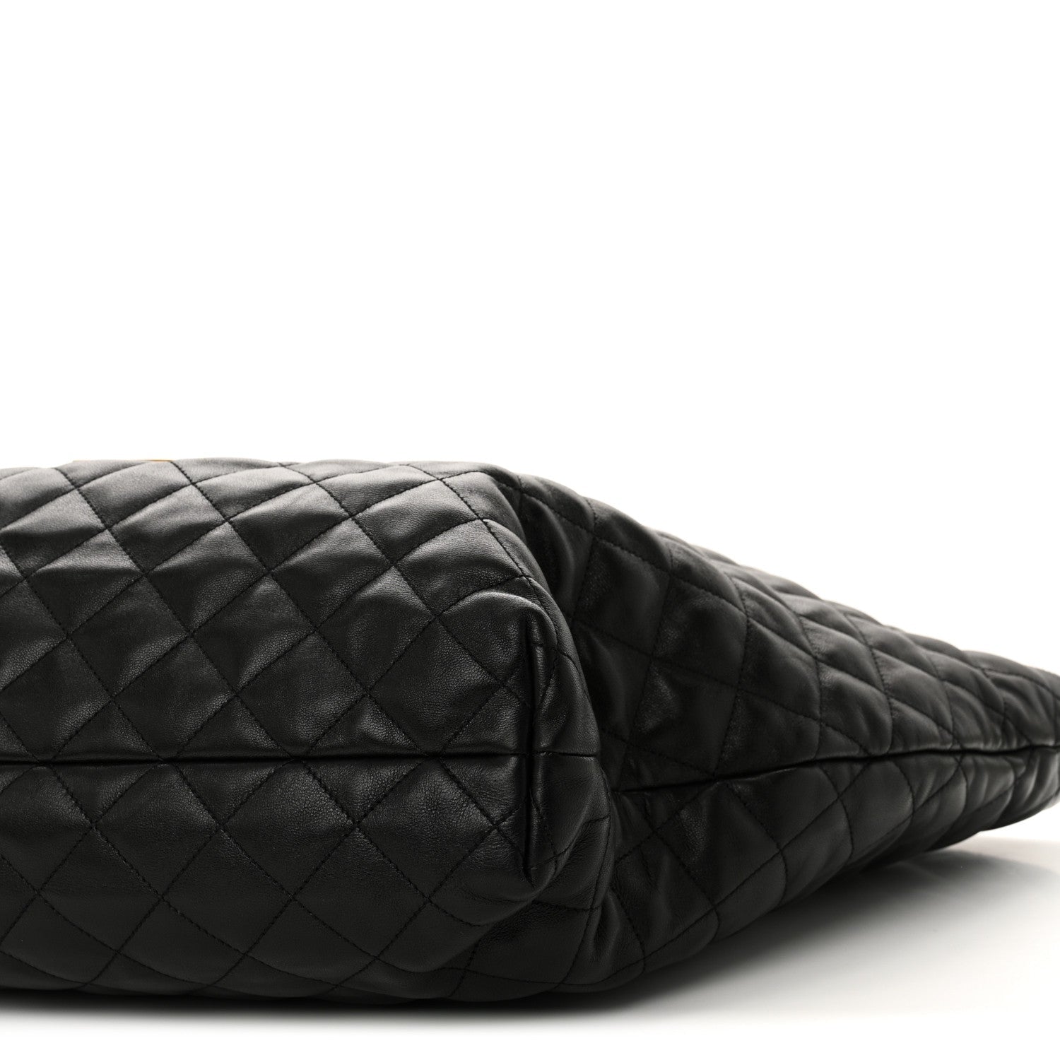 Lambskin Quilted Maxi Icare Shopping Tote Black