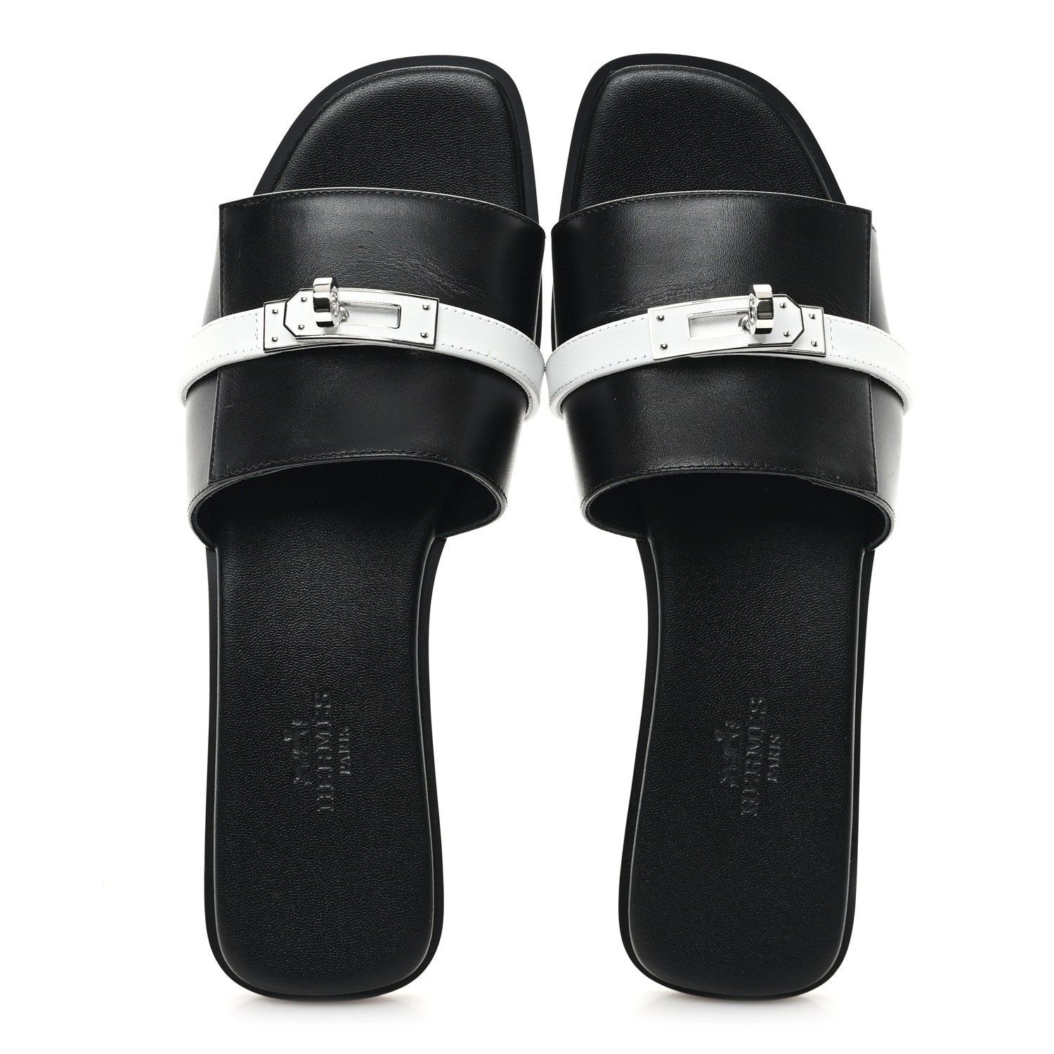 Calfskin Giulia Sandals 37 Black White