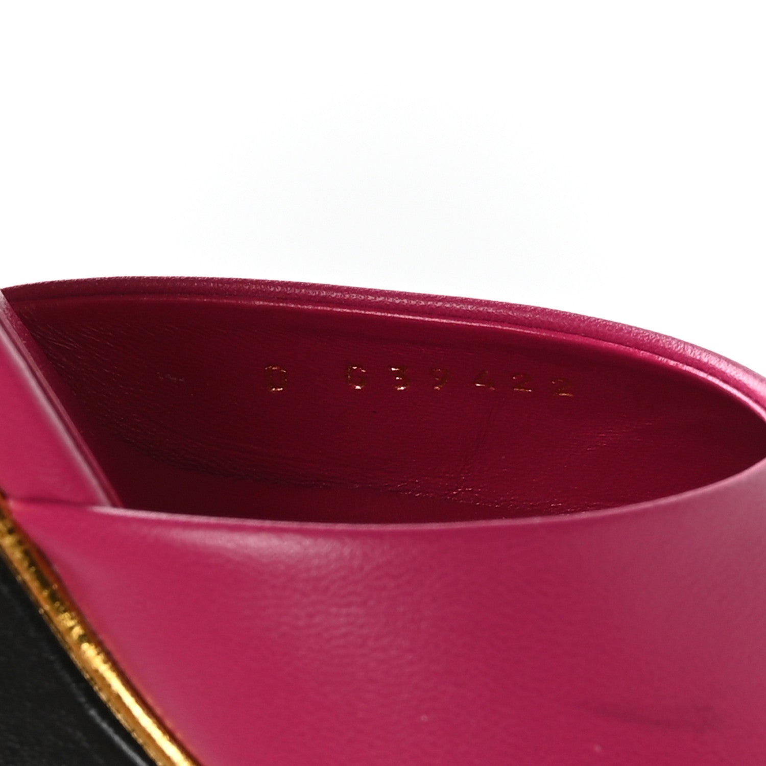 Lambskin Cap Toe Open Wedge Pumps 40 Fuchsia Black