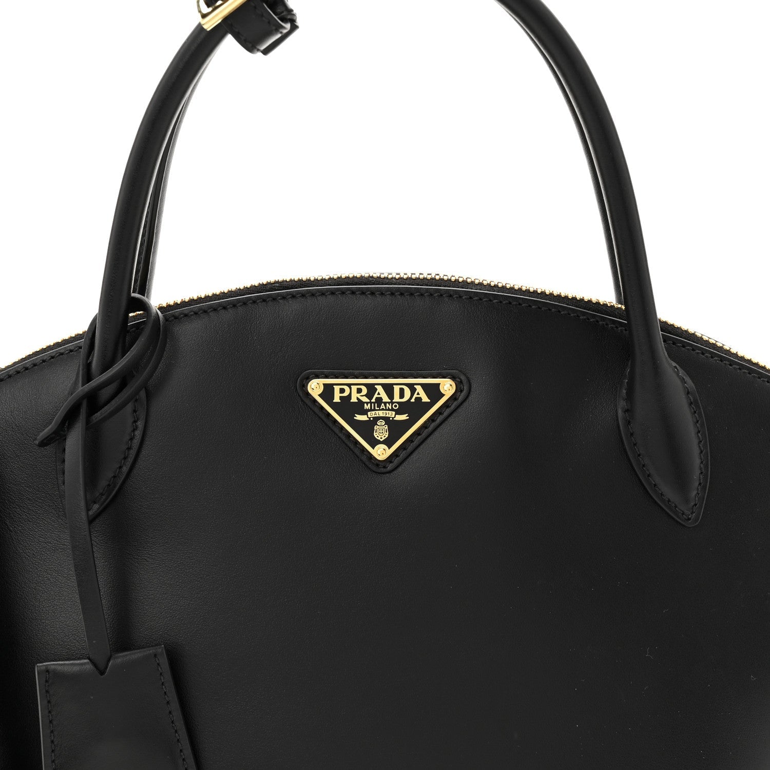 City Calf Small Triangle Shoulder Bag Black