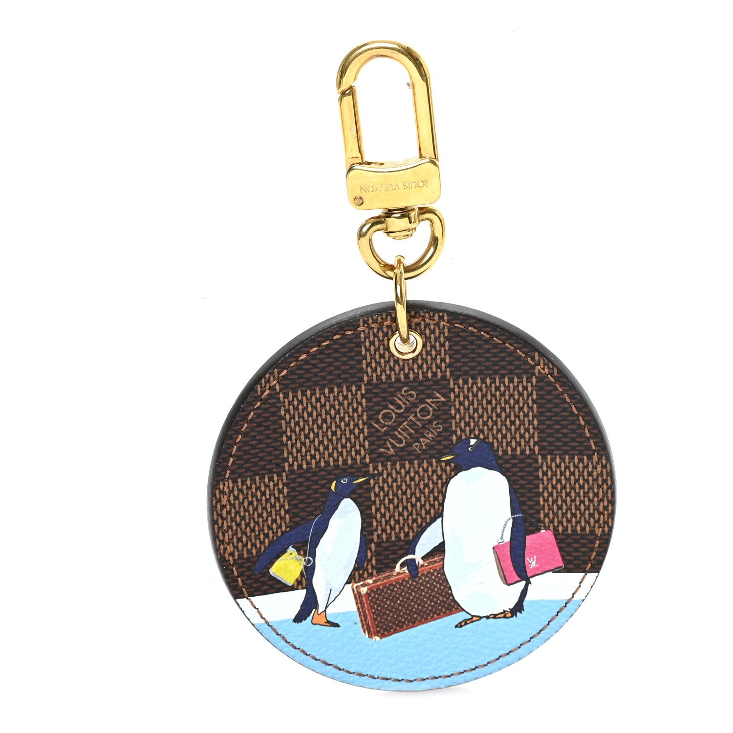 Damier Ebene Illustre Manchot Bag Charm Key Ring