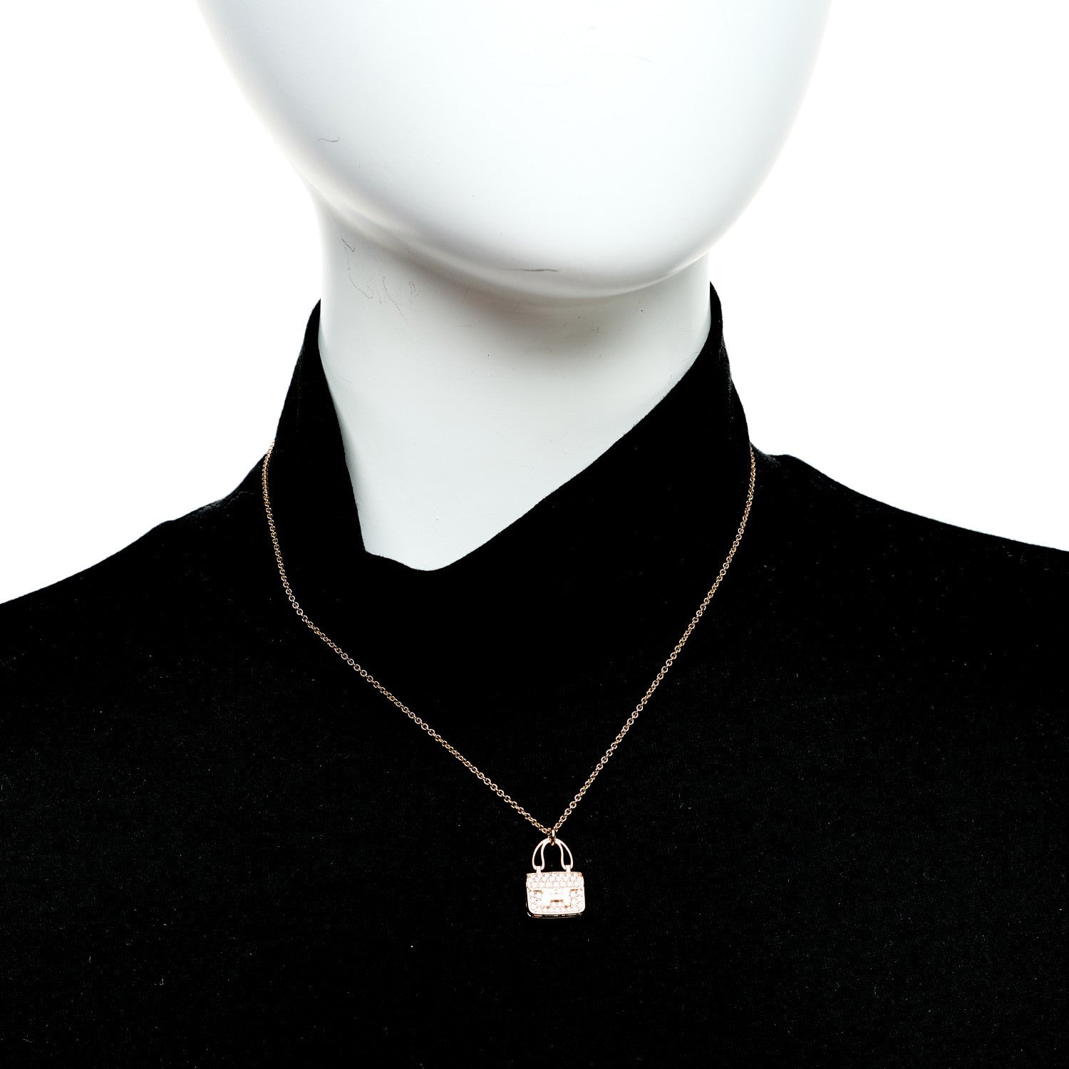 18K Rose Gold Diamond Constance Amulettes Pendant Necklace