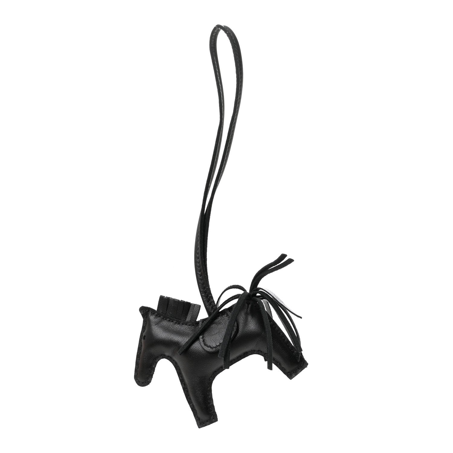 Milo Lambskin Grigri Rodeo Horse Bag Charm PM So Black