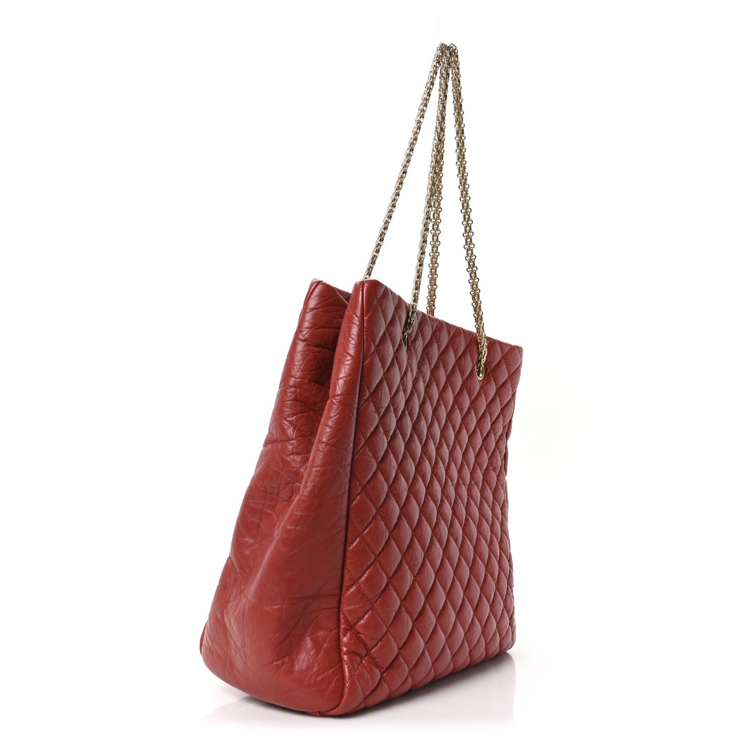 Lambskin Quilted Medium New Bubble North South Tote Red