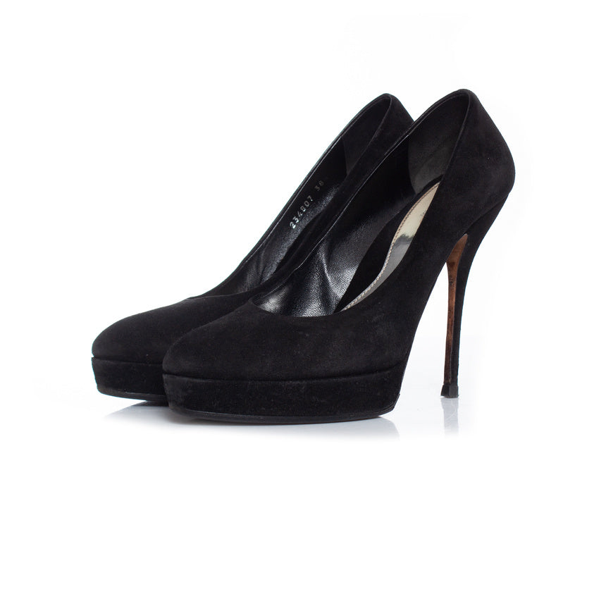 Women's Gucci Black suede platform pumps