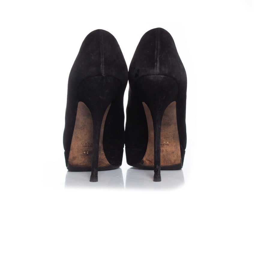Women's Gucci Black suede platform pumps