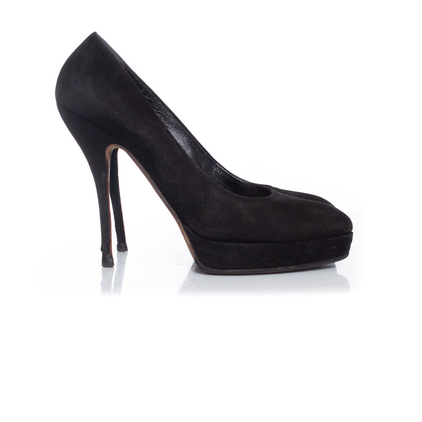 Women's Gucci Black suede platform pumps