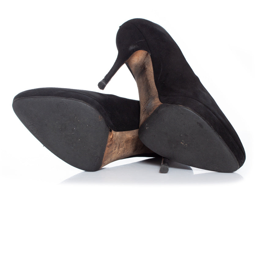 Women's Gucci Black suede platform pumps
