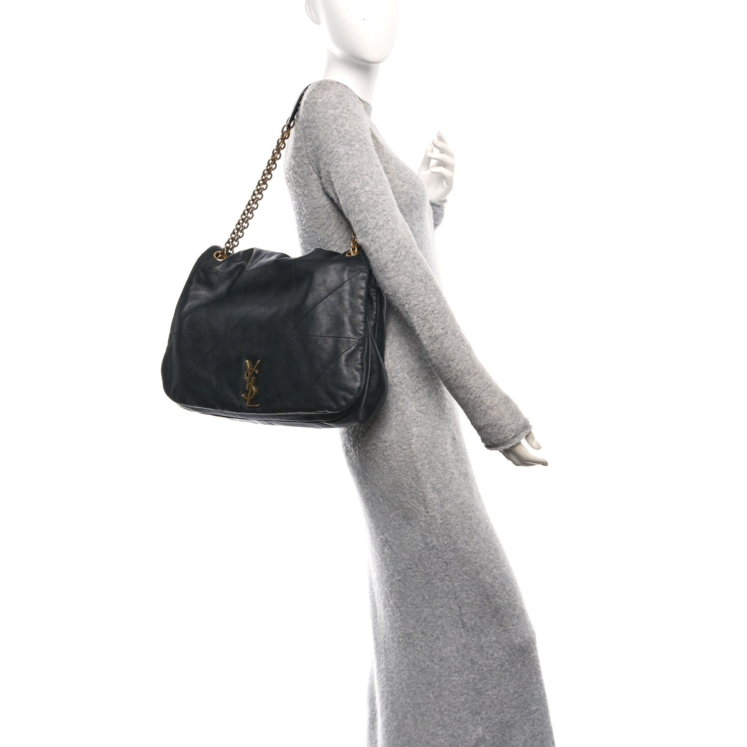Lambskin Matelasse Monogram Large Jamie 4.3 Black