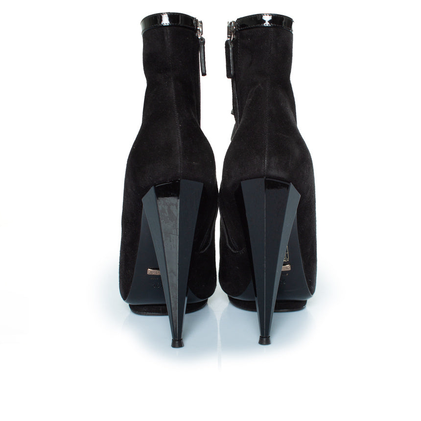 Women's Gucci Olimpia patent and suede strap sandals