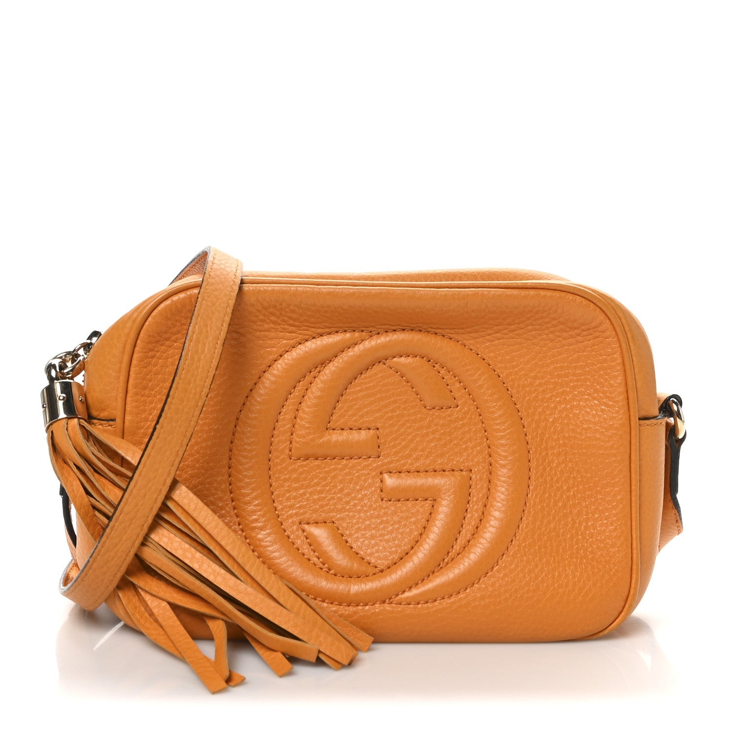 Pebbled Calfskin Small Soho Disco Bag Curcuma