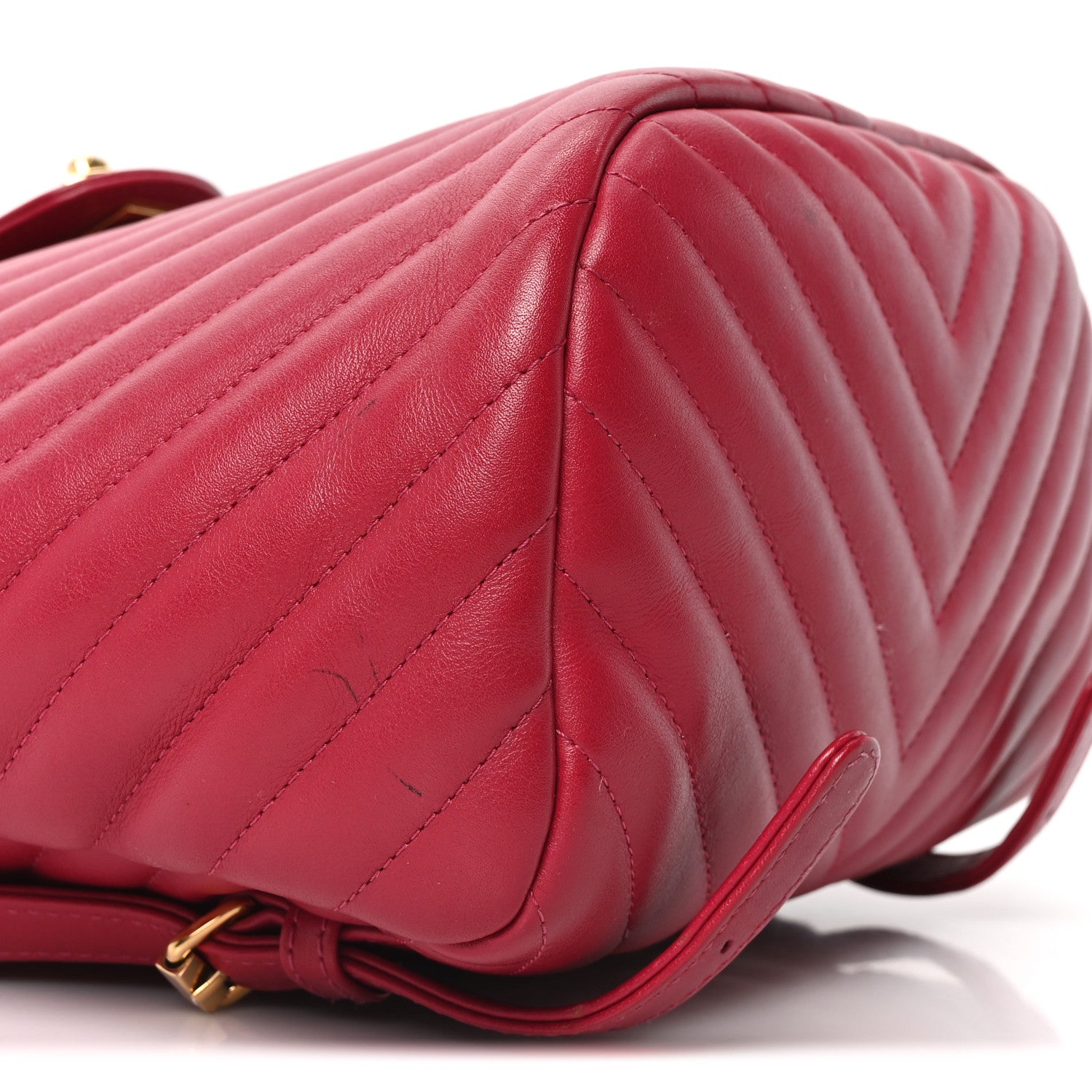 Calfskin Chevron Quilted Small Urban Spirit Backpack Dark Pink