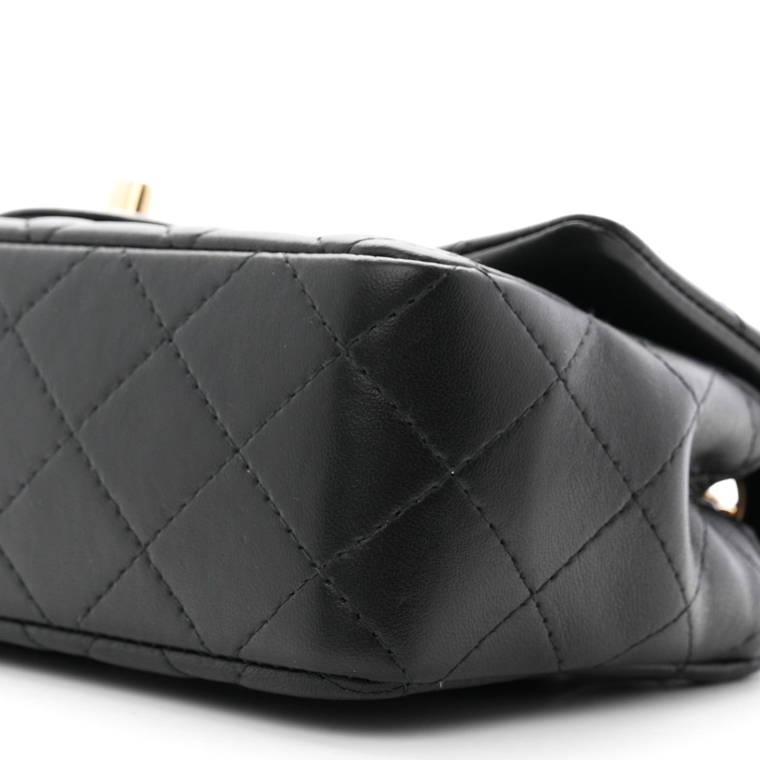 Lambskin Quilted Mini Rectangular Flap Black
