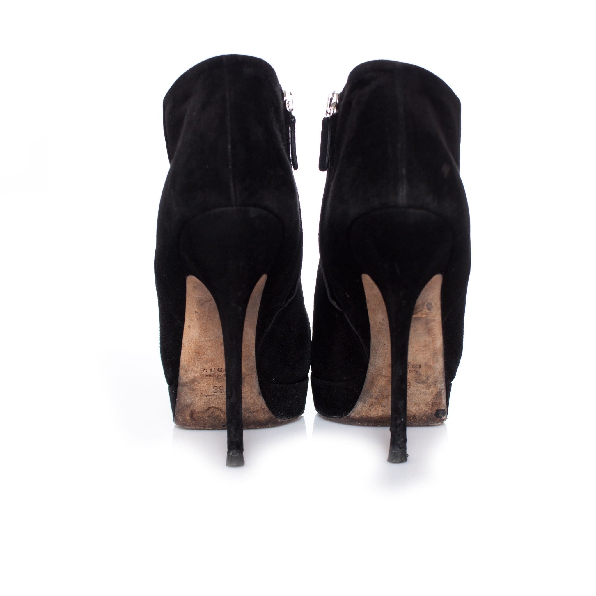 Women's Gucci Black suede platform ankle boots