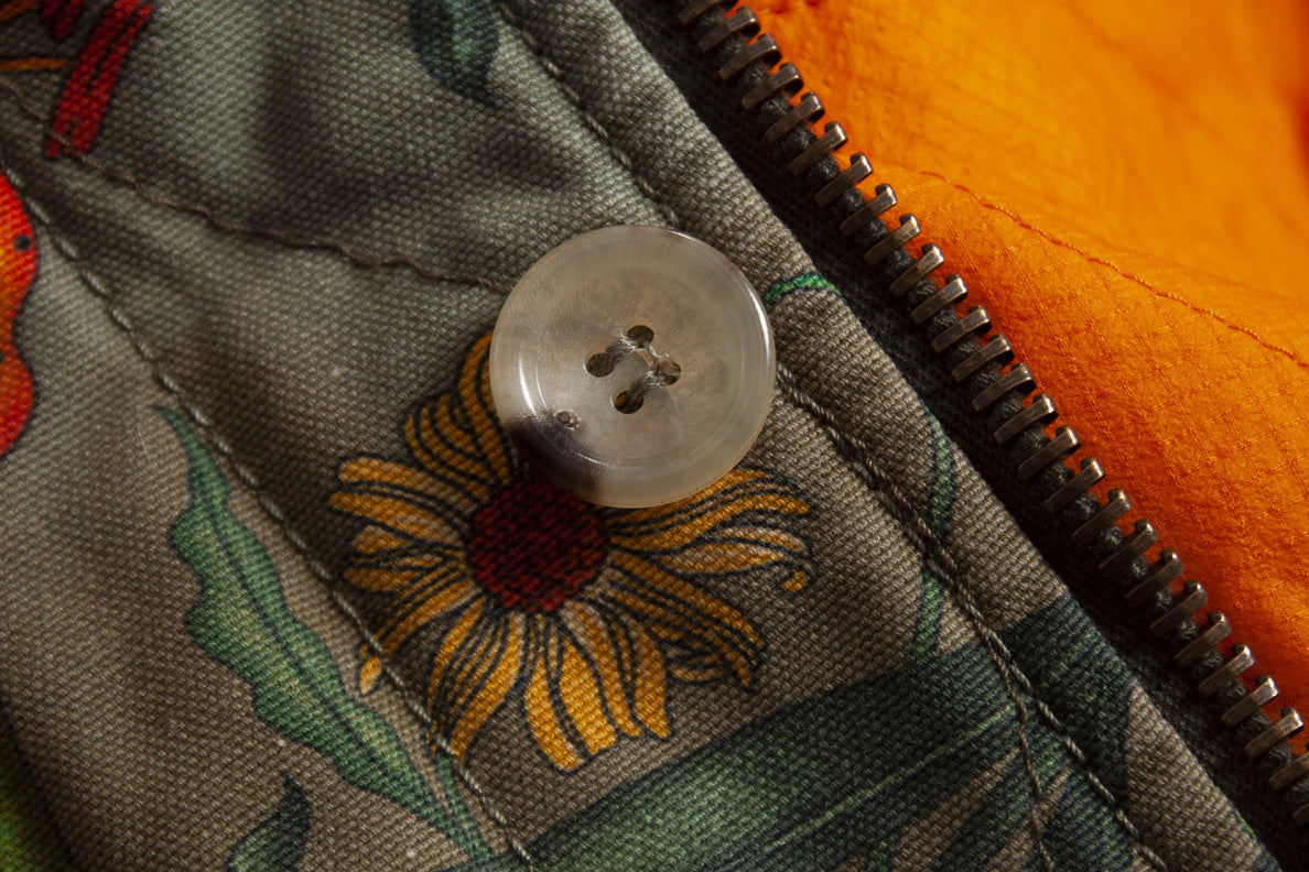 Men's Gucci Flora snake print quilted parka