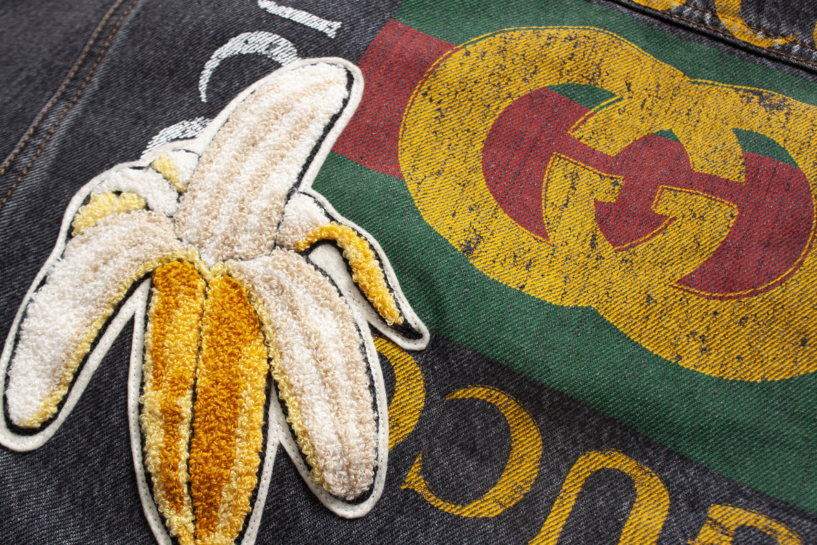 Men's Gucci Grey denim jacket with banana patch