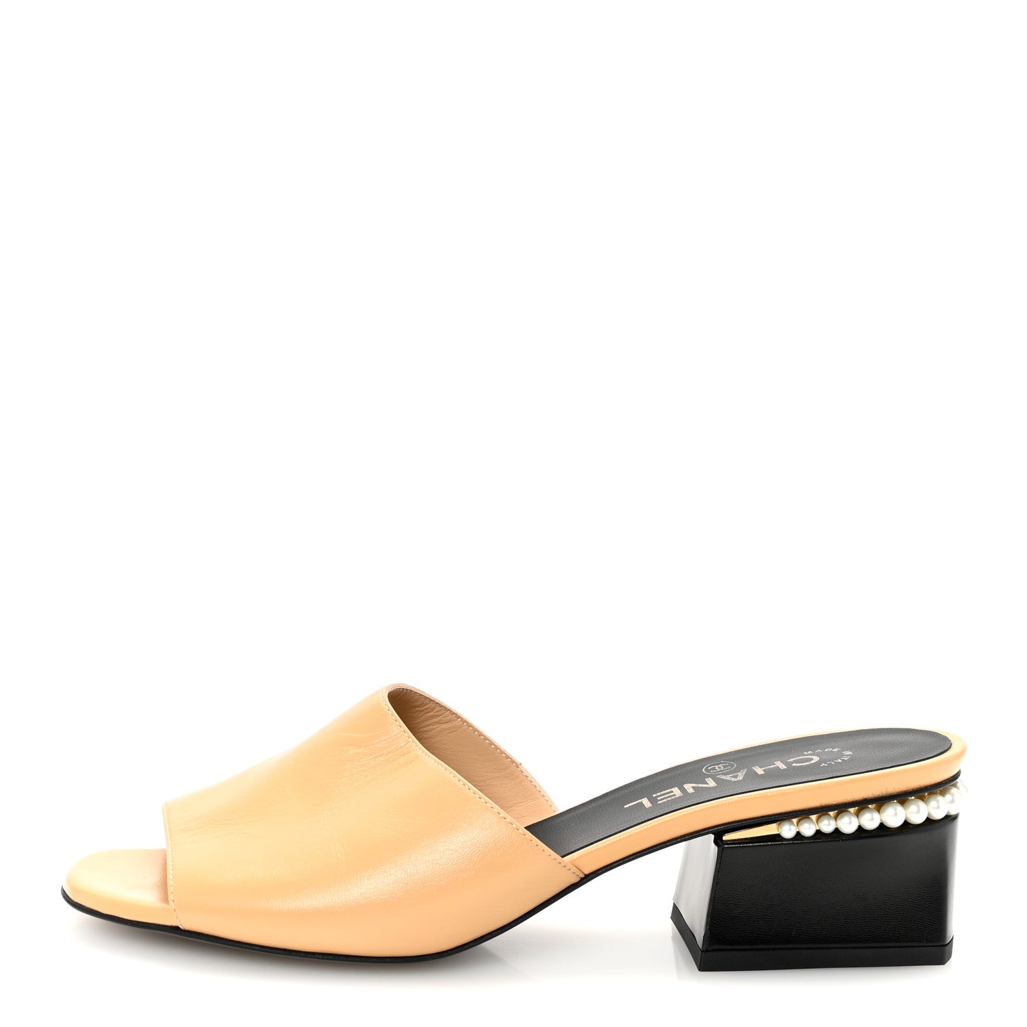 Shiny Goatskin Pearl Mule 40 Beige