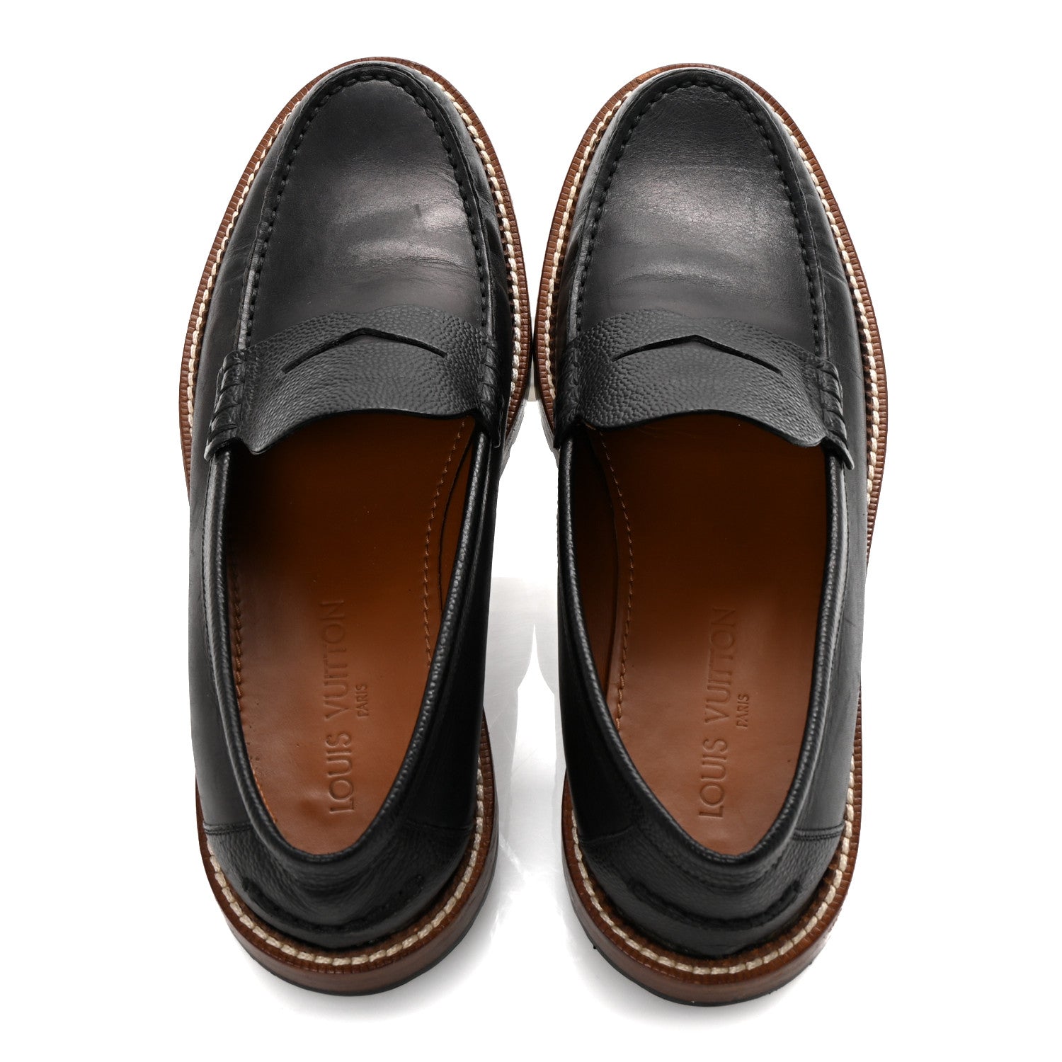 Calfskin Mens Loafers 9.5 Black