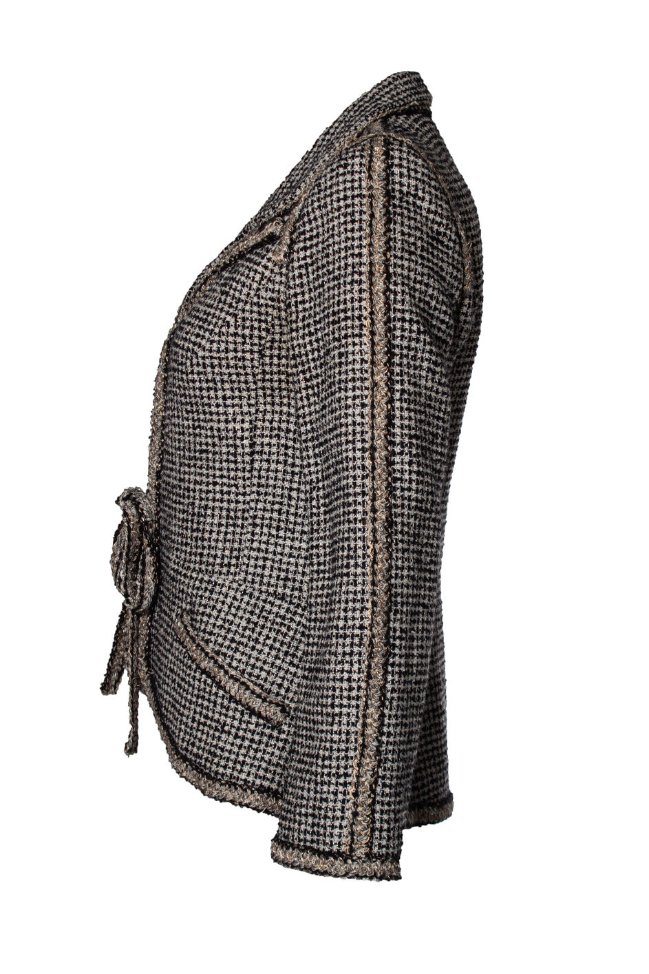Women's Chanel black and gold tweed jacket