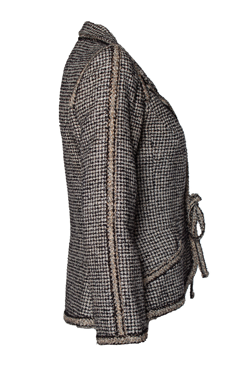 Women's Chanel black and gold tweed jacket