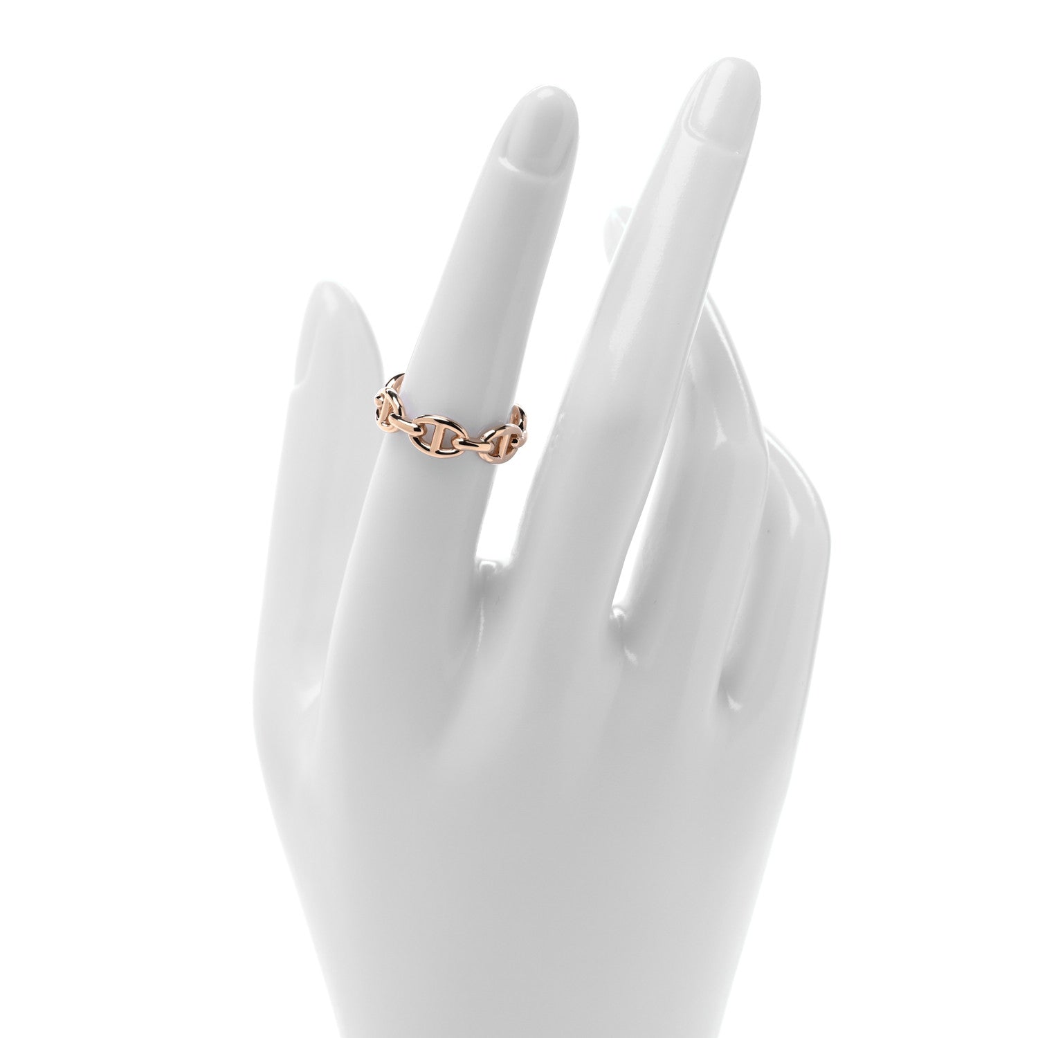 18K Rose Gold PM Chaine d'Ancre Enchainee Ring 53 6.5