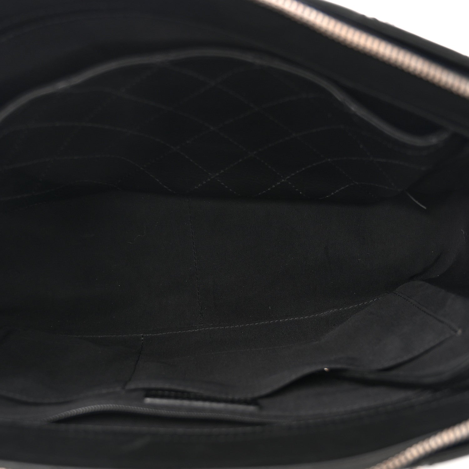 Lambskin Stitched Shopping Tote Black