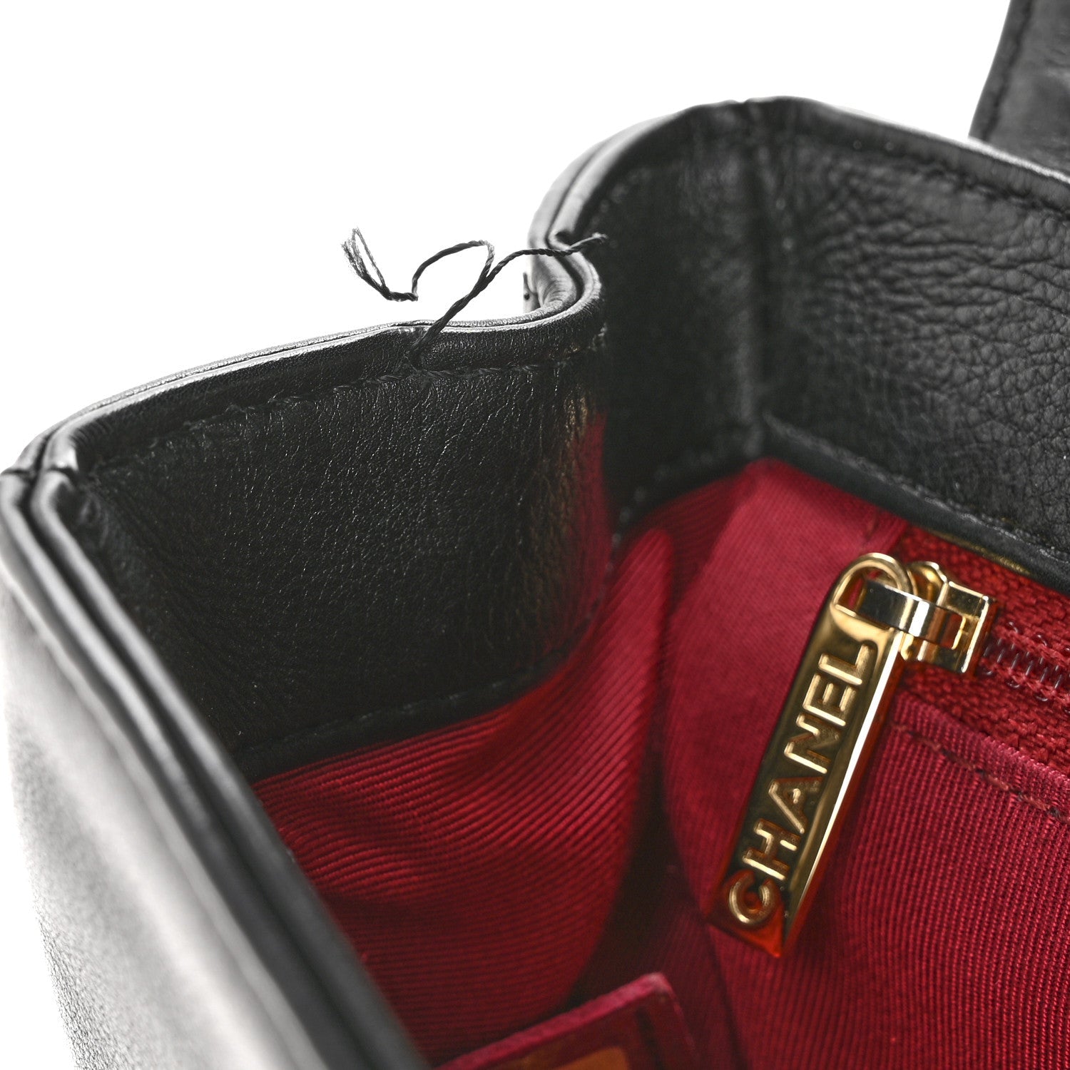 Calfskin Quilted Small Underline Flap Black