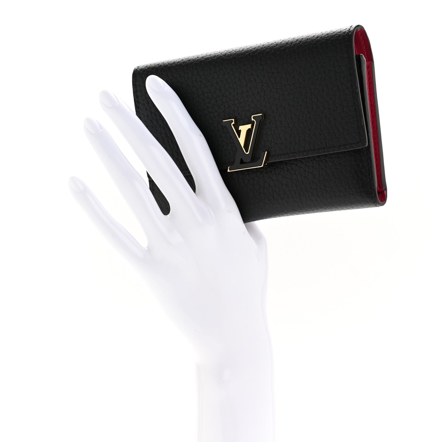 Taurillon Capucines Compact Wallet Black