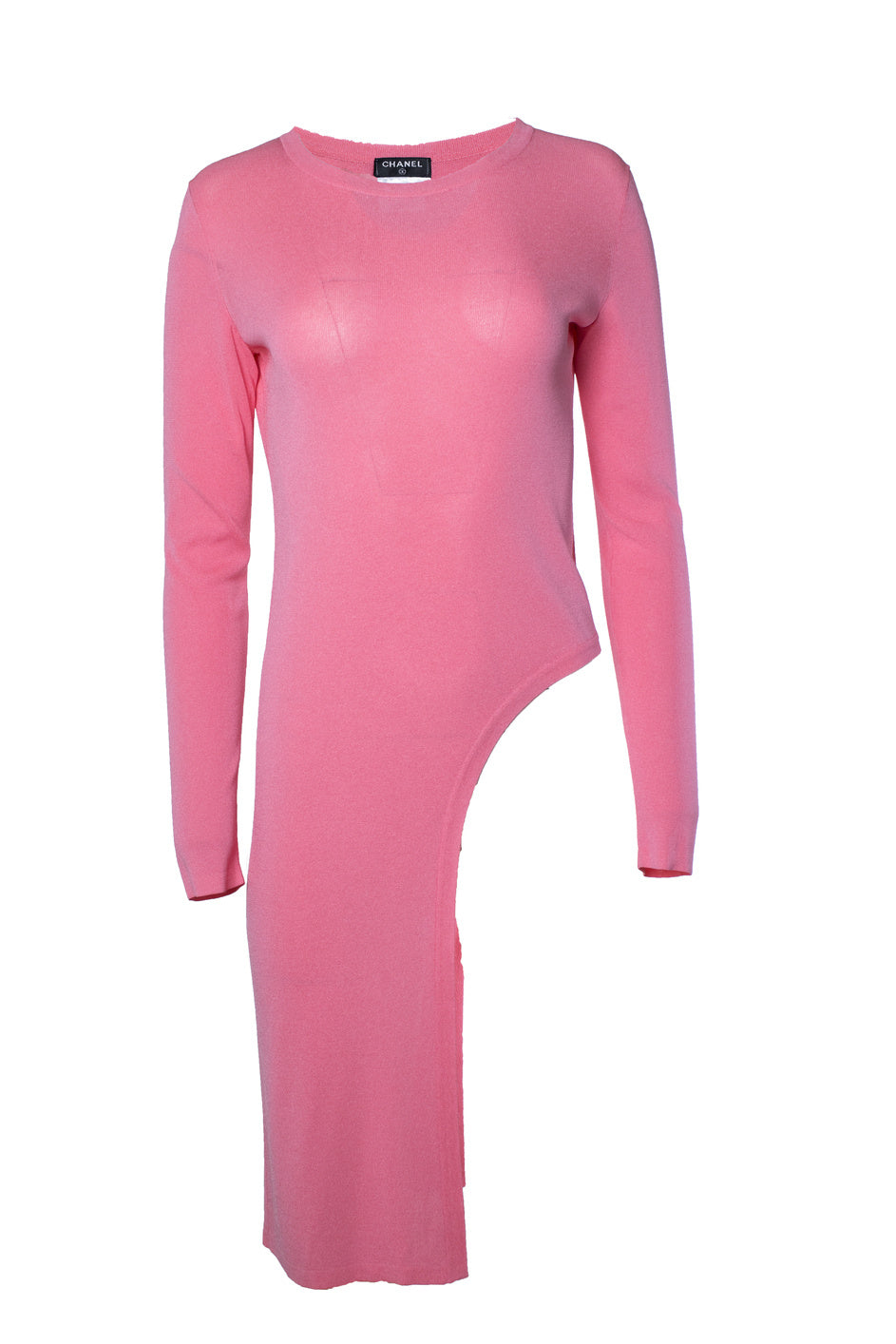 Women's Chanel knitted barbie pink asymmetric top