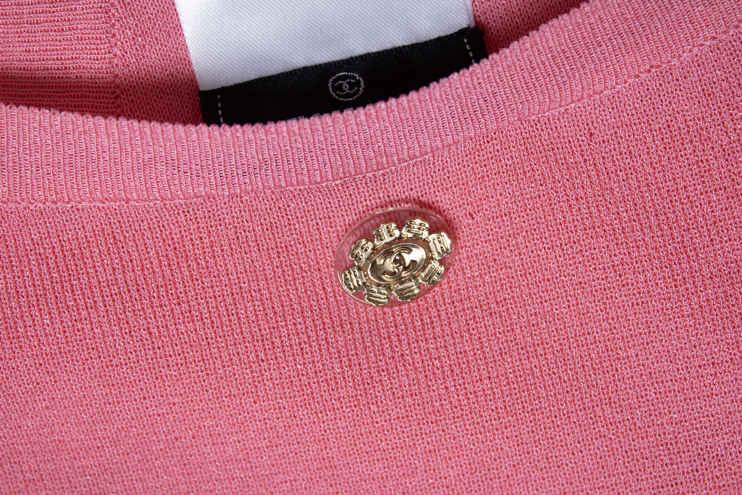 Women's Chanel knitted barbie pink asymmetric top