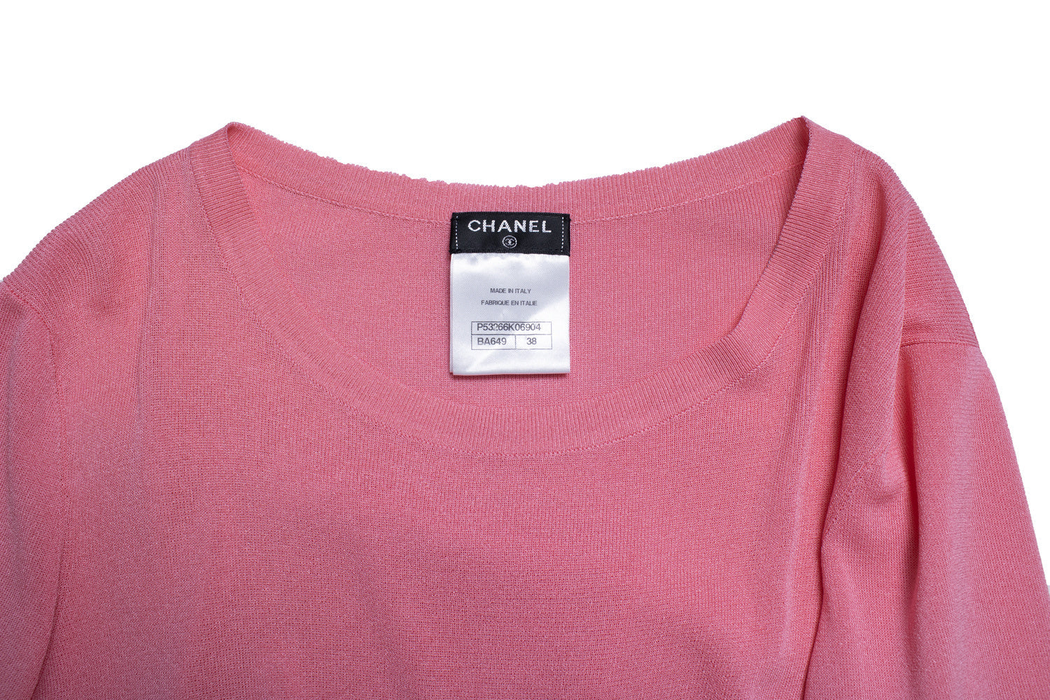 Women's Chanel knitted barbie pink asymmetric top