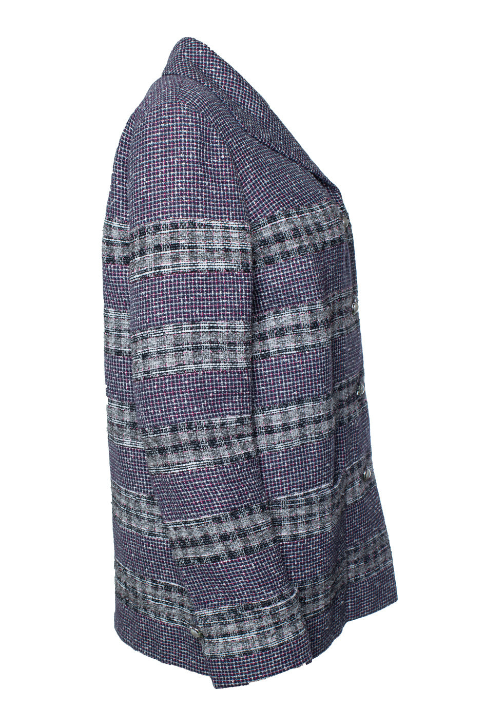 Women's Chanel purple tweed blazer with lurex