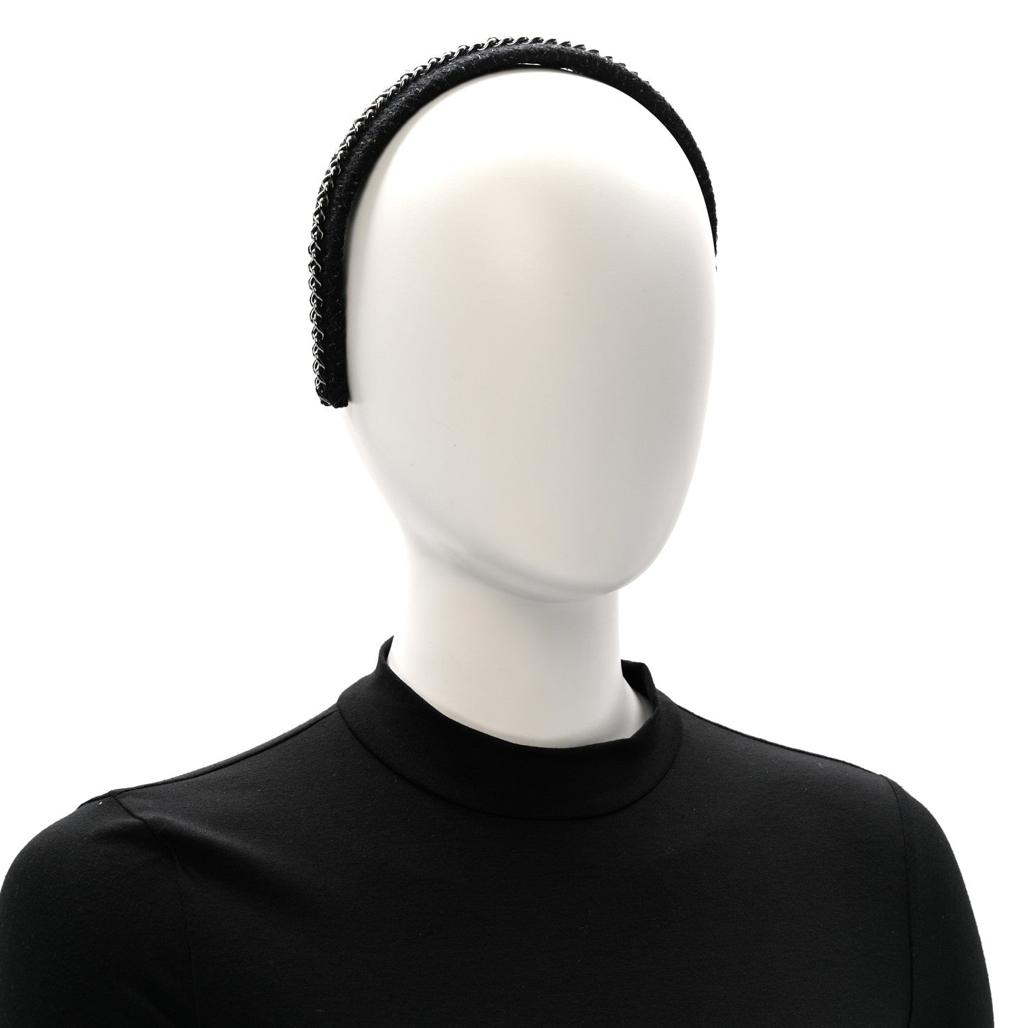 Tweed Chain Headband Black