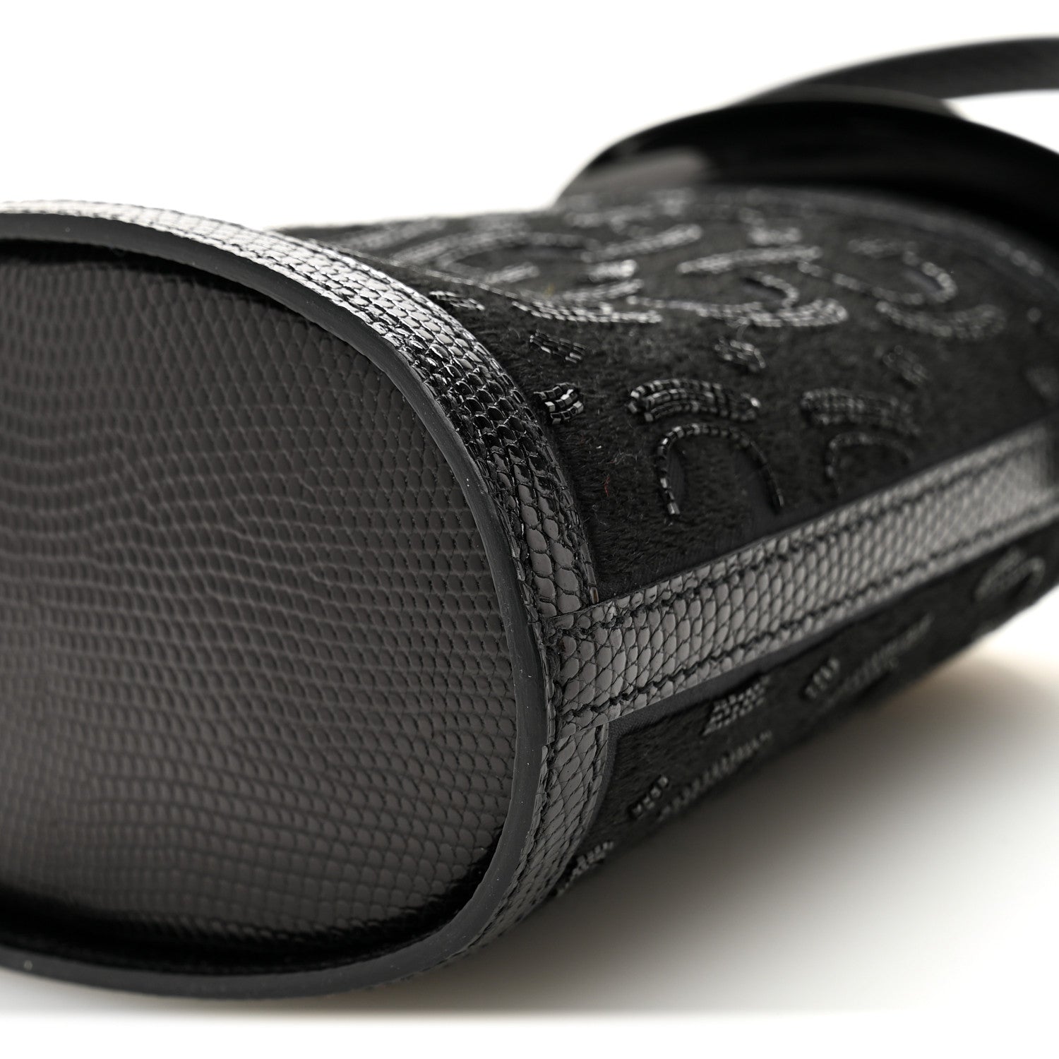 Lizard Embroidered Stromboli Black
