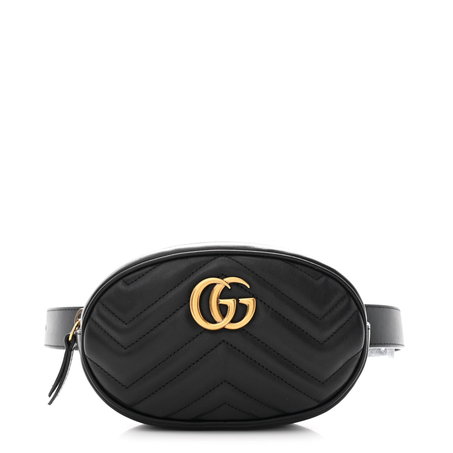 Calfskin Matelasse GG Marmont Belt Bag 75 30 Black