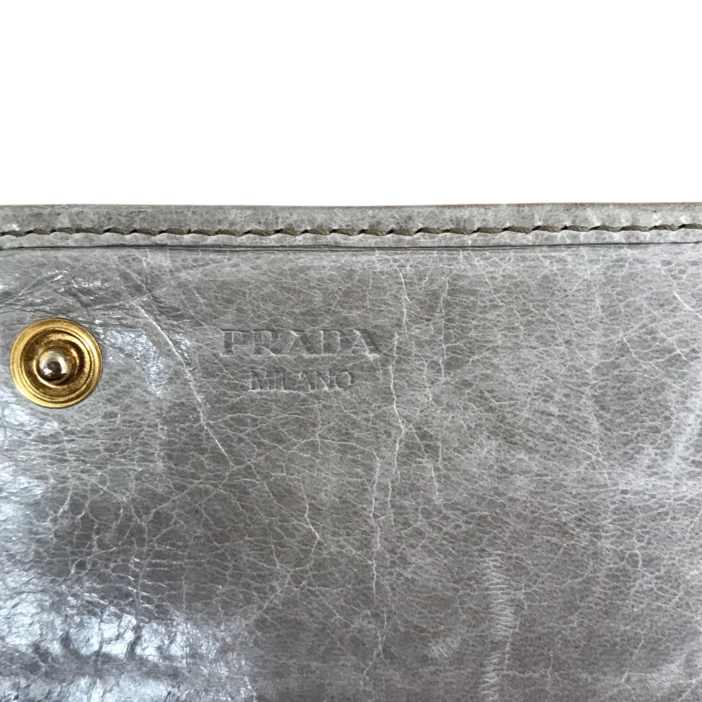 Wallet Luxury Designer By Prada In Grey, Size:Medium