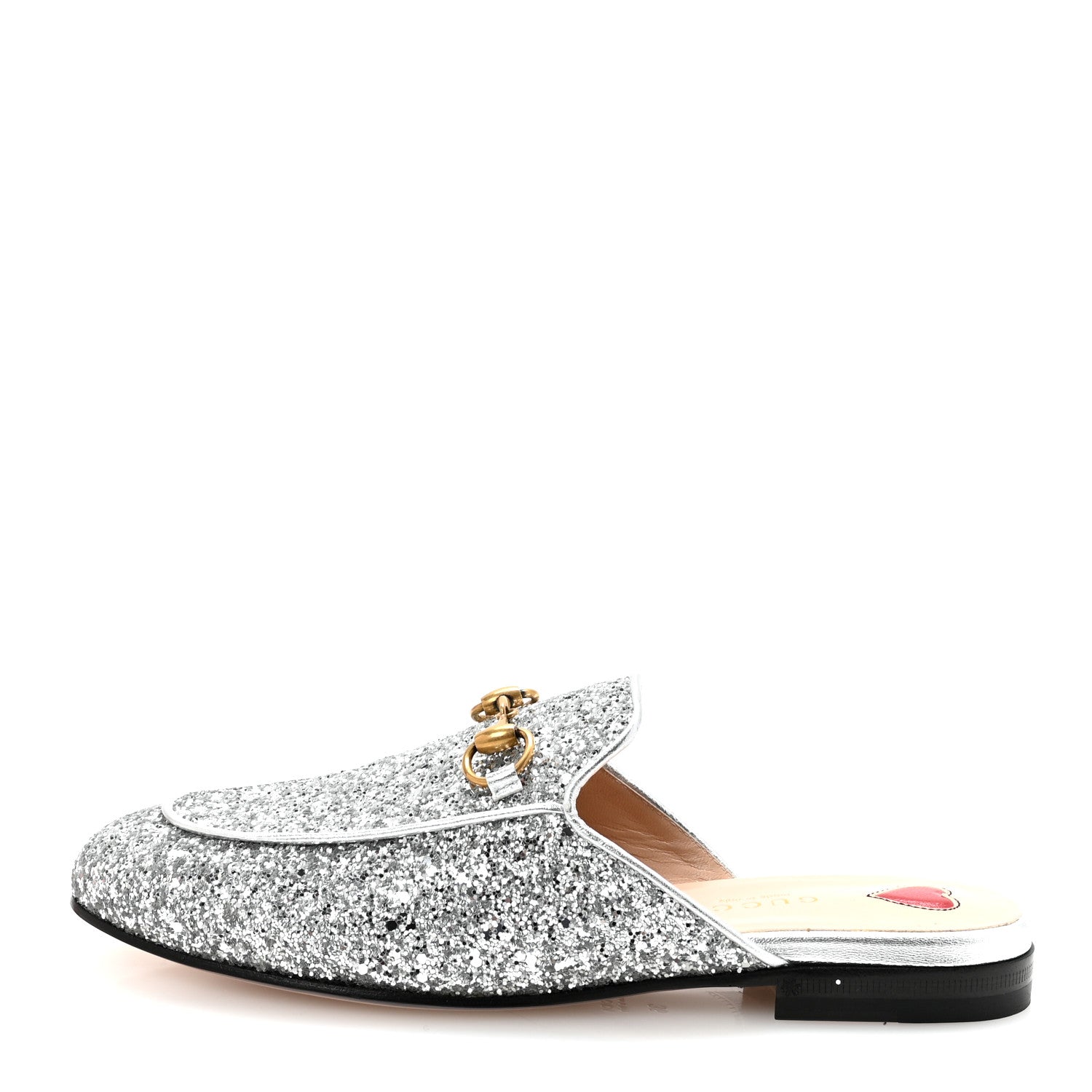 Glitter Womens Princetown Slippers 36 Silver
