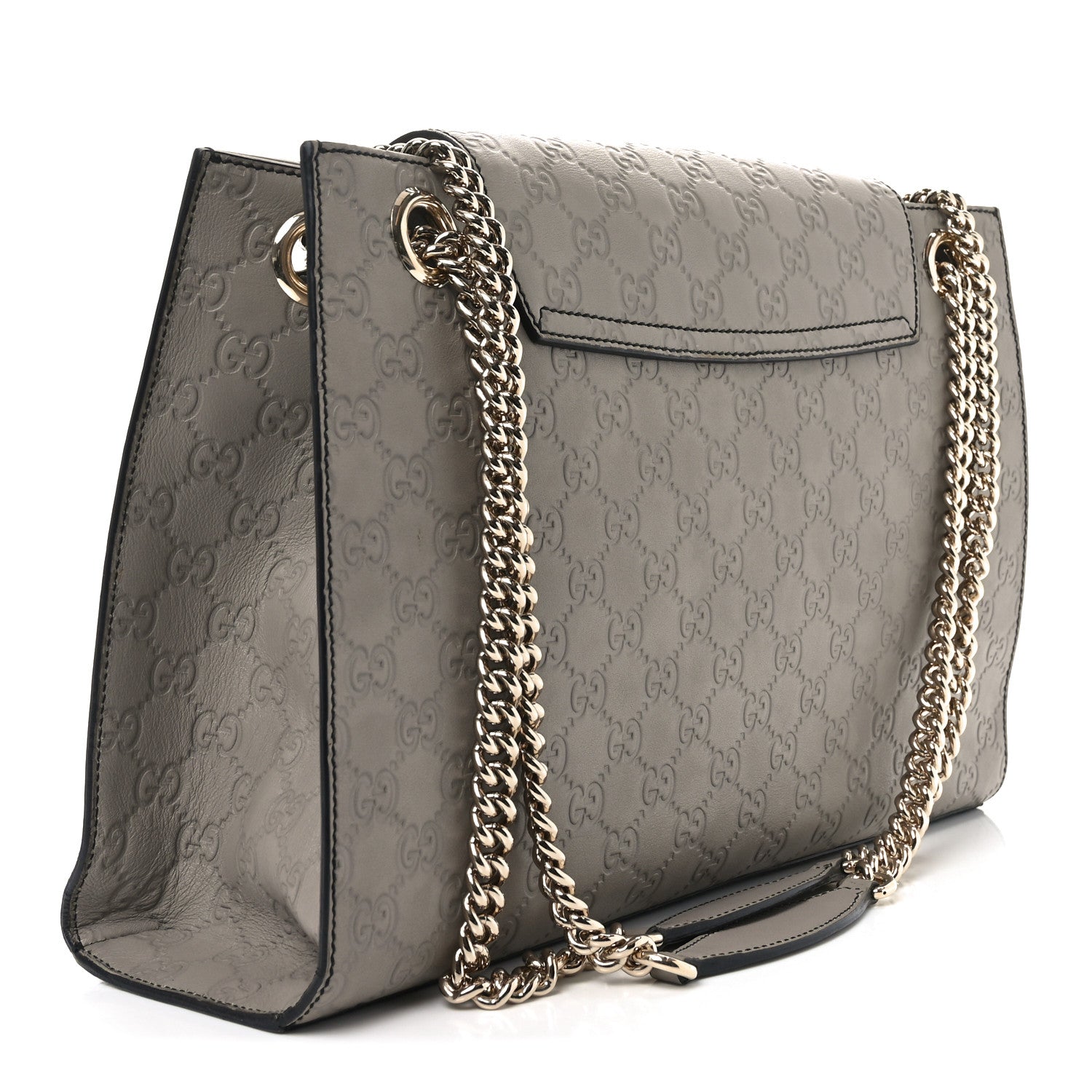 Soft Guccissima Large Emily Chain Shoulder Bag Storm Grey