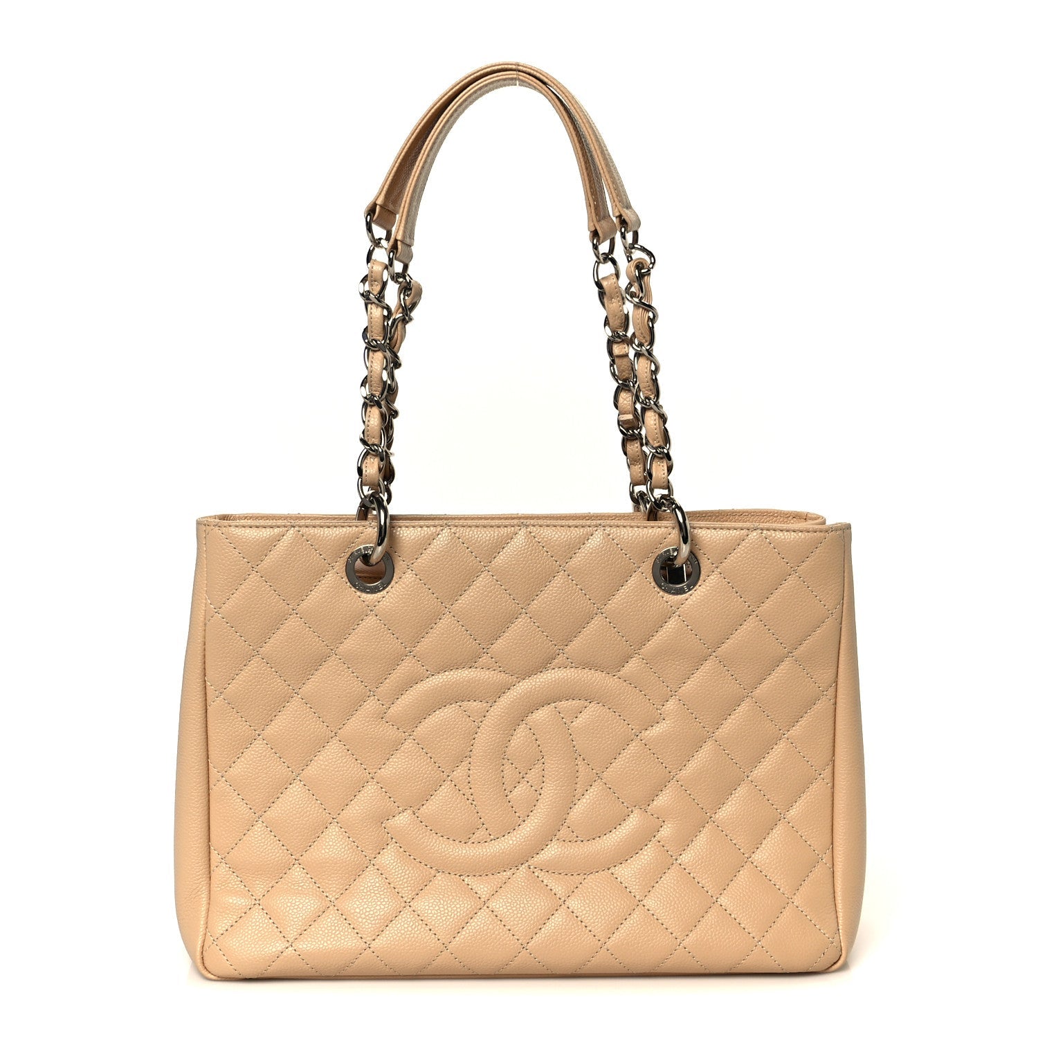 Caviar Quilted Grand Shopping Tote GST Beige