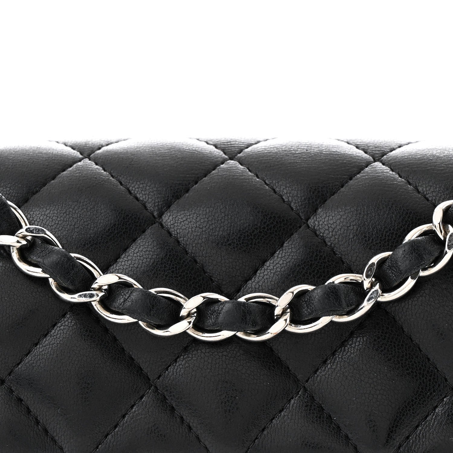 Lambskin Quilted Mini Rectangular Flap Black