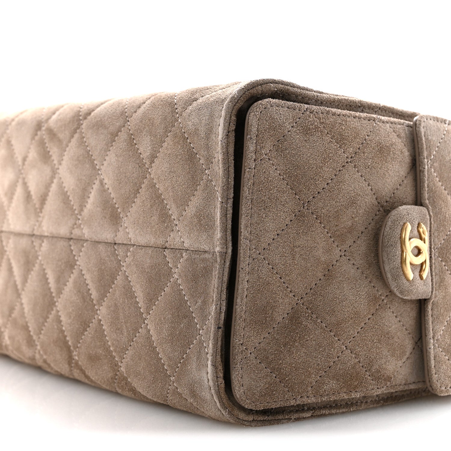 Suede Quilted Small Chanel 25 Handbag Dark Grey