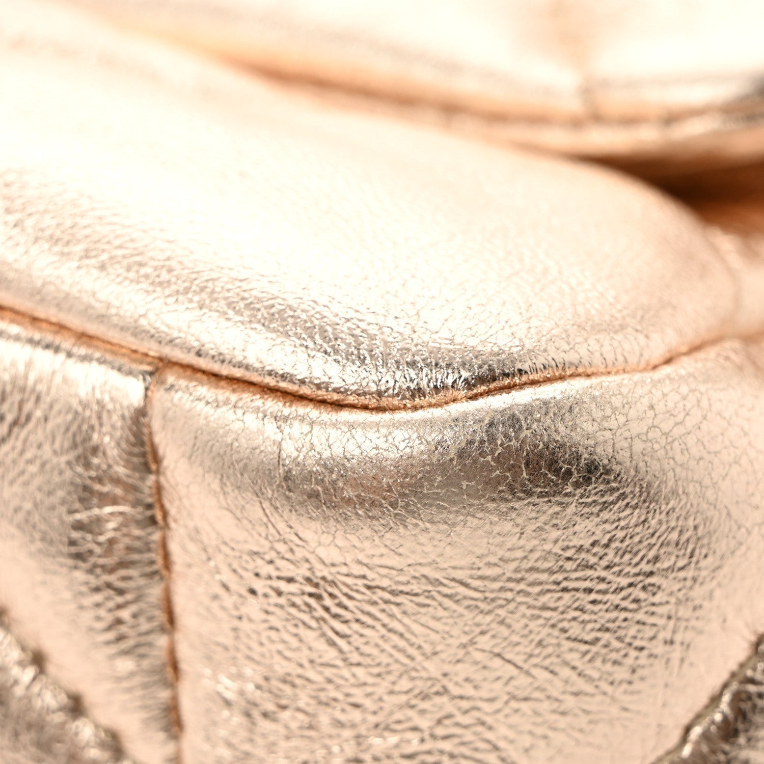 Metallic Lambskin Quilted Medium Chanel 19 Flap Gold
