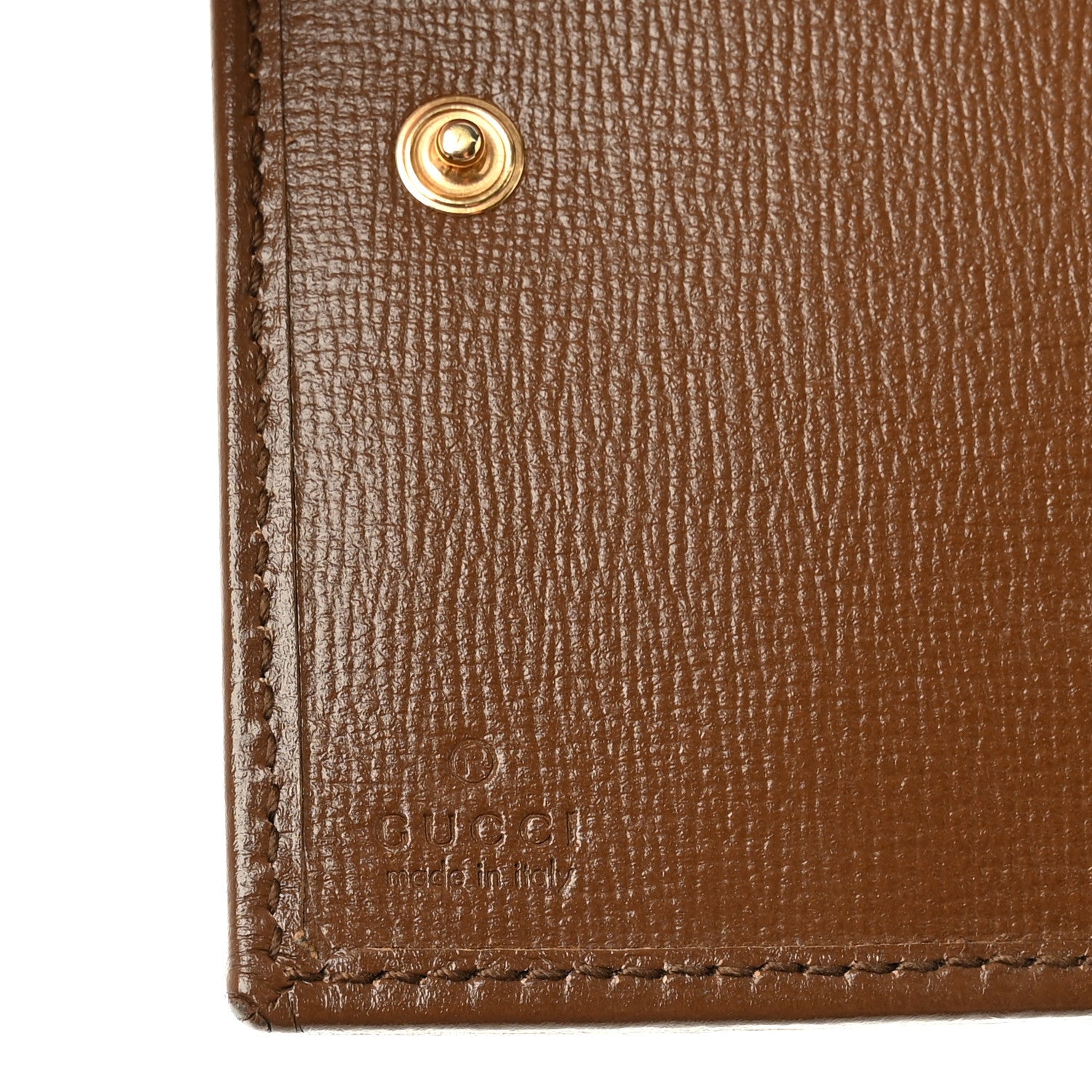 GG Supreme Monogram Horsebit 1955 Card Case Wallet Beige Ebony Brown Sugar