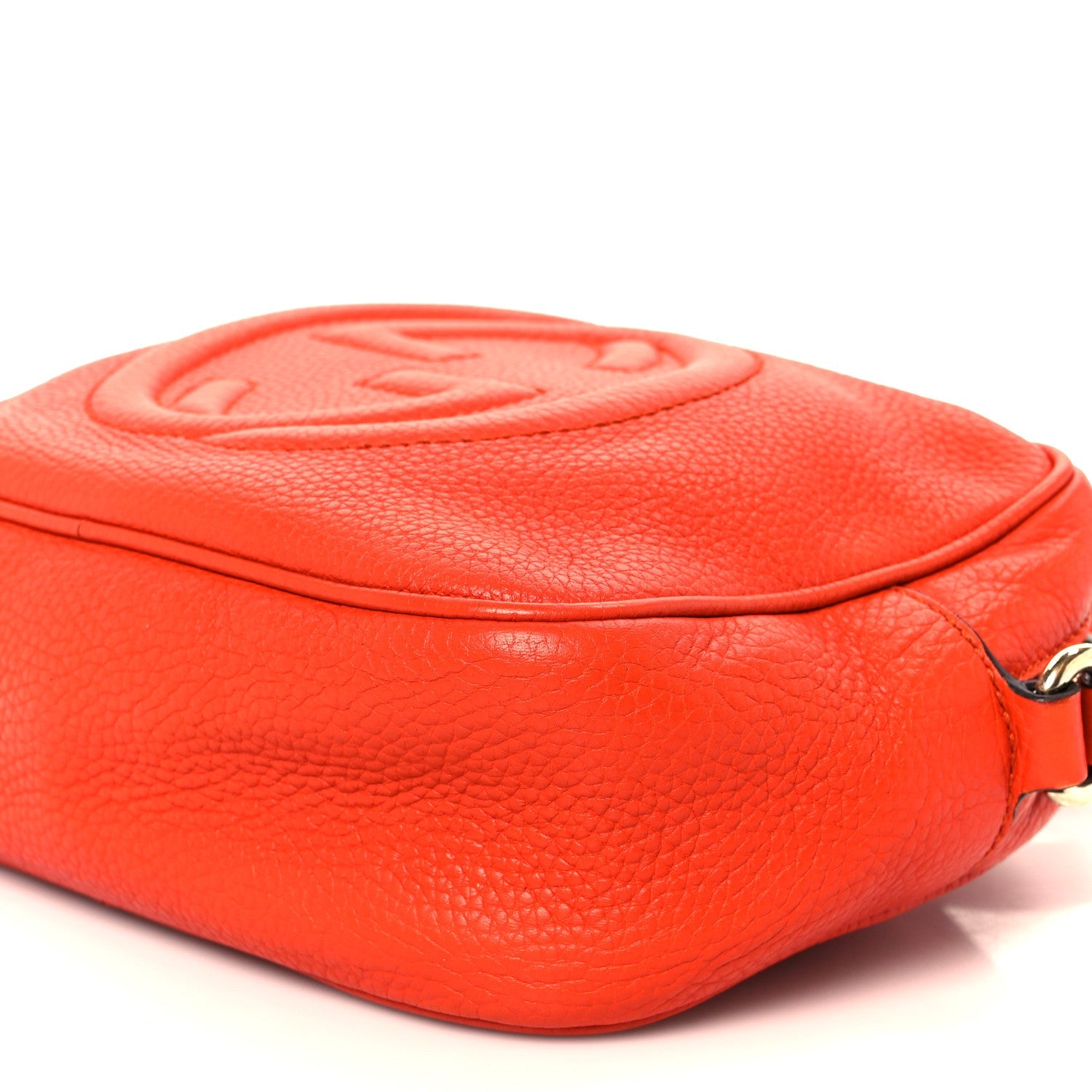 Pebbled Calfskin Small Soho Disco Bag Sun Orange